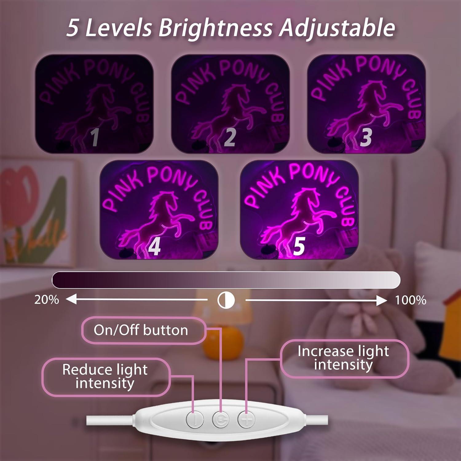 Luz de Neón LED Rosa DUOLIYBC 40.6x35.6 cm Decorativa