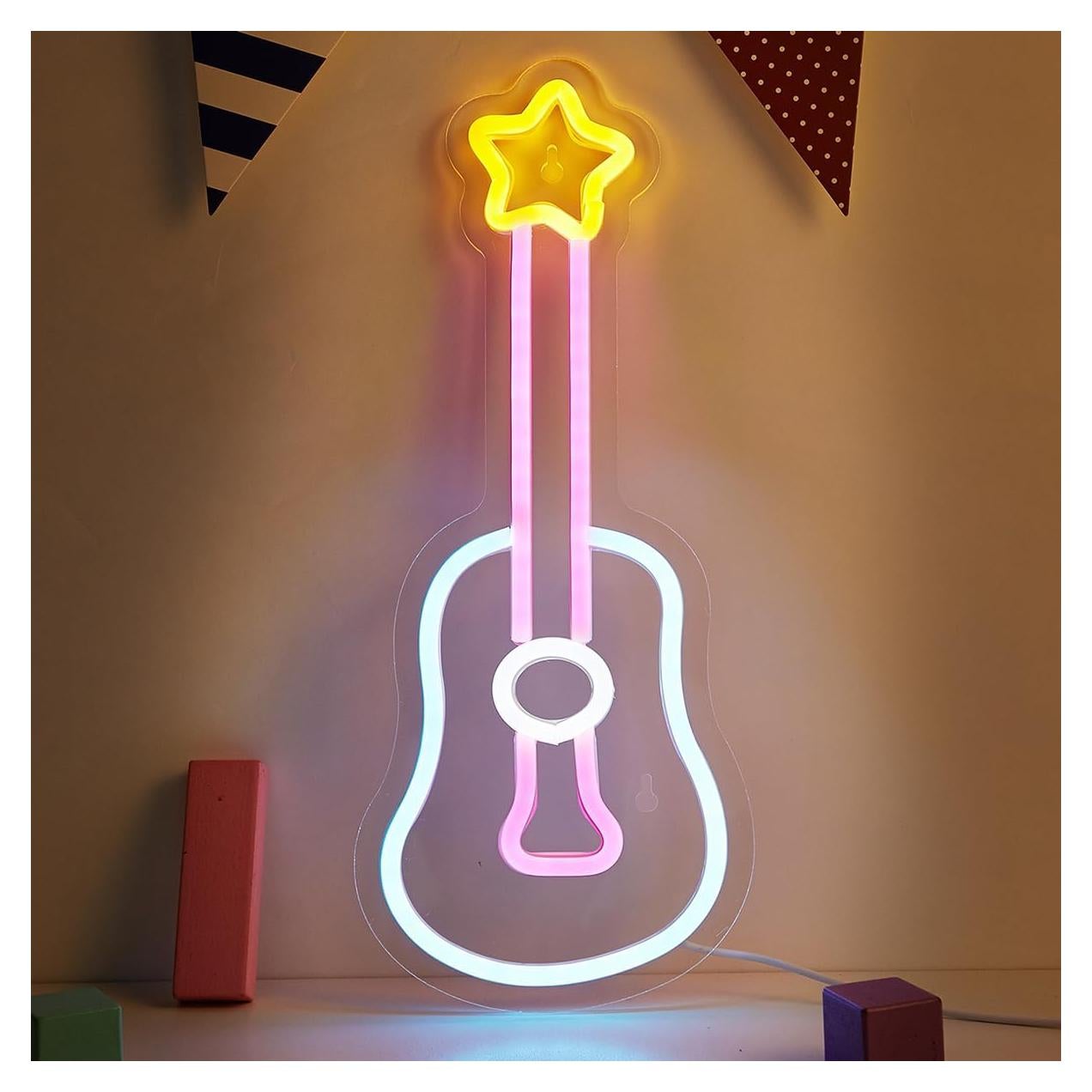 Luz de Neón de Guitarra LED Cusgazy - Decoración USB 35.88 cm