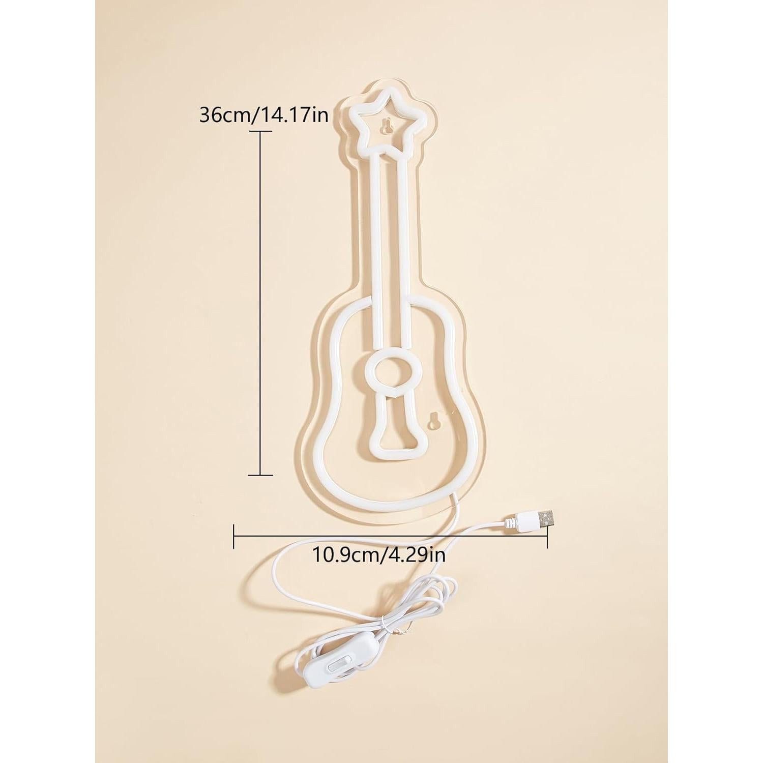 Luz de Neón de Guitarra LED Cusgazy - Decoración USB 35.88 cm