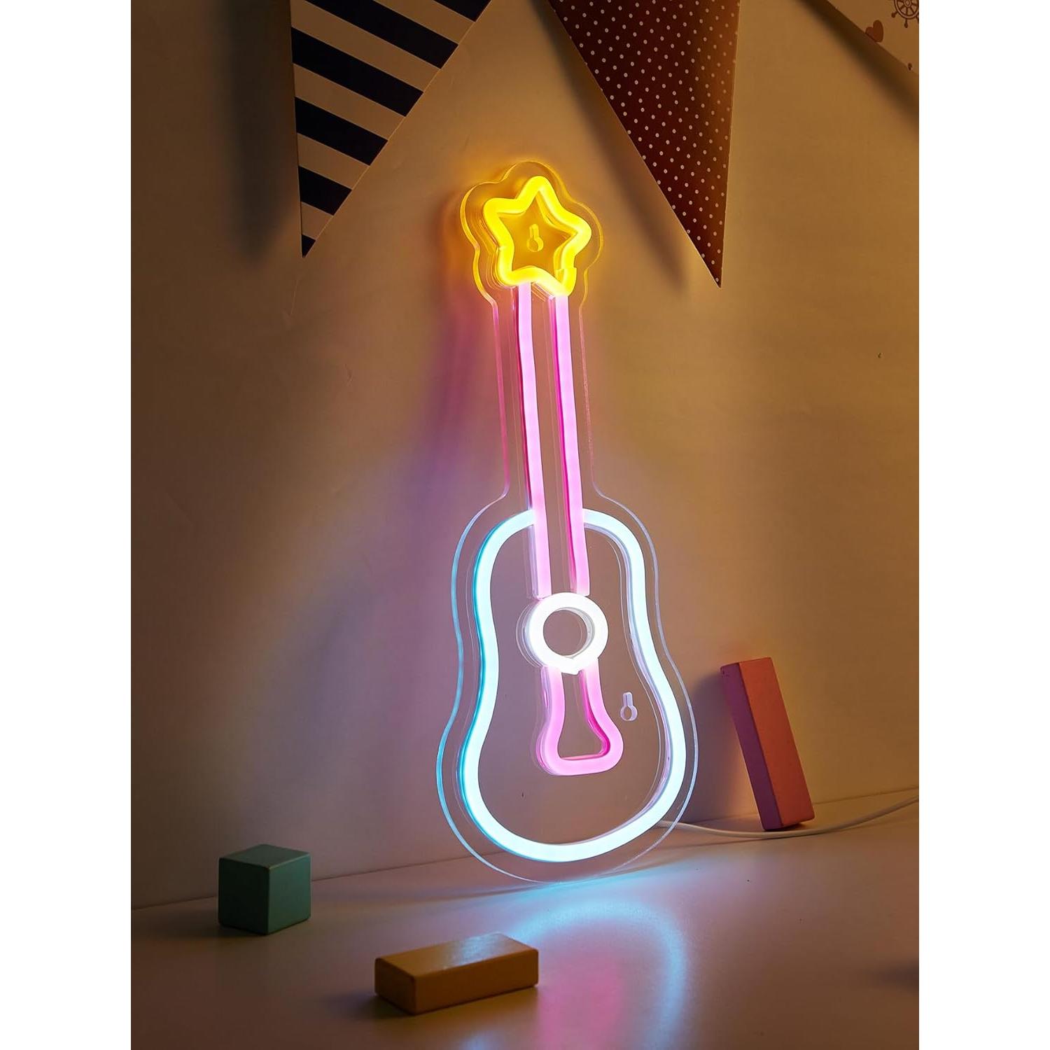 Luz de Neón de Guitarra LED Cusgazy - Decoración USB 35.88 cm