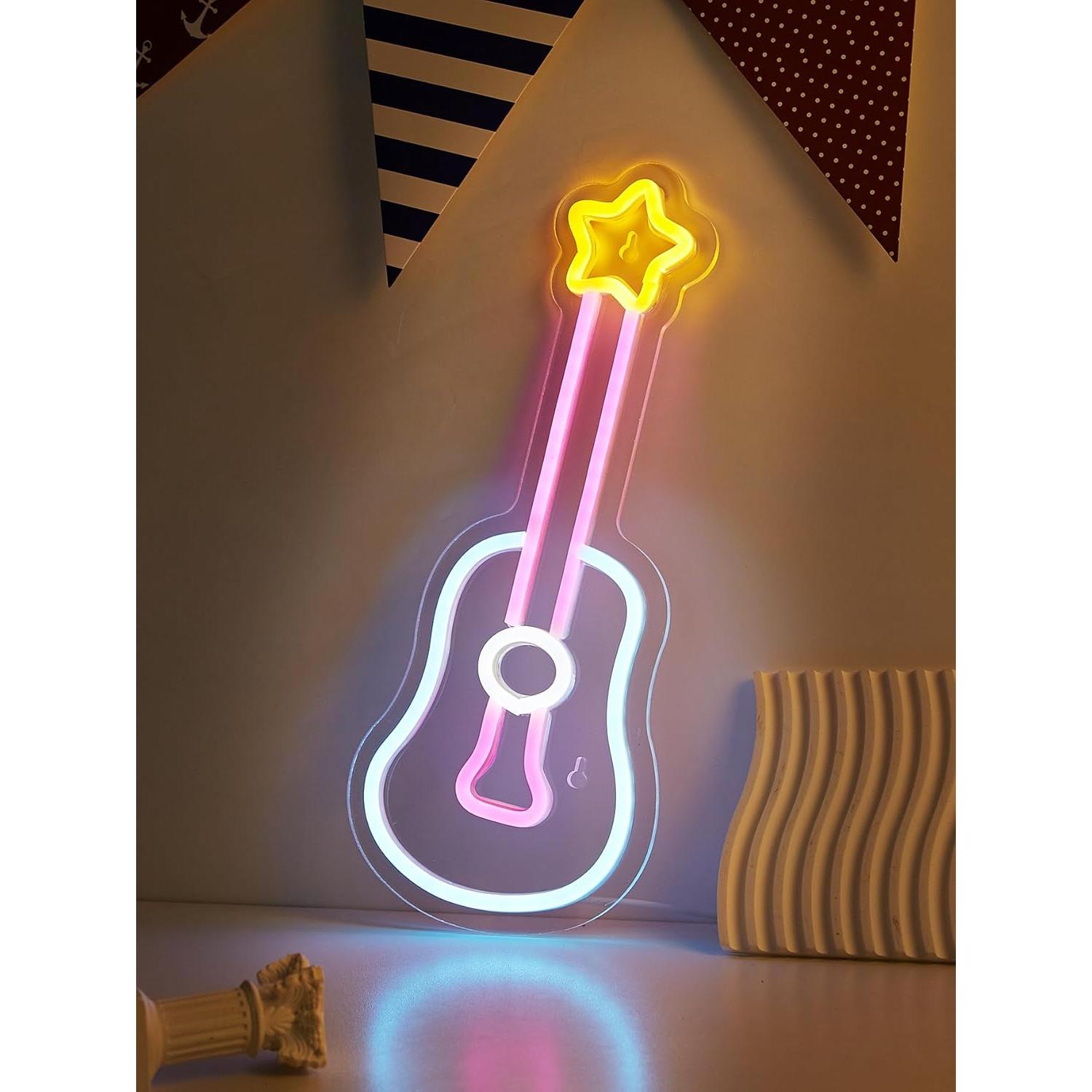 Luz de Neón de Guitarra LED Cusgazy - Decoración USB 35.88 cm