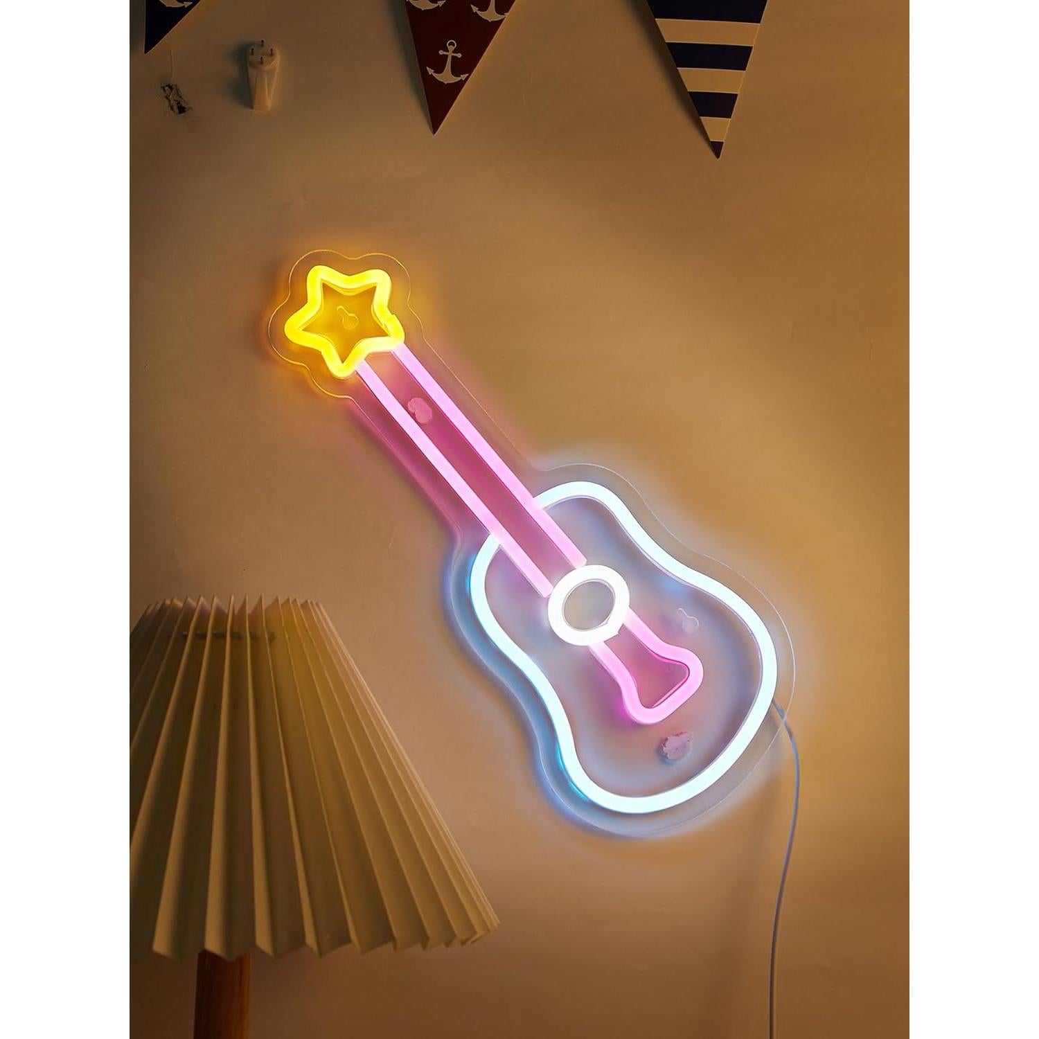 Luz de Neón de Guitarra LED Cusgazy - Decoración USB 35.88 cm