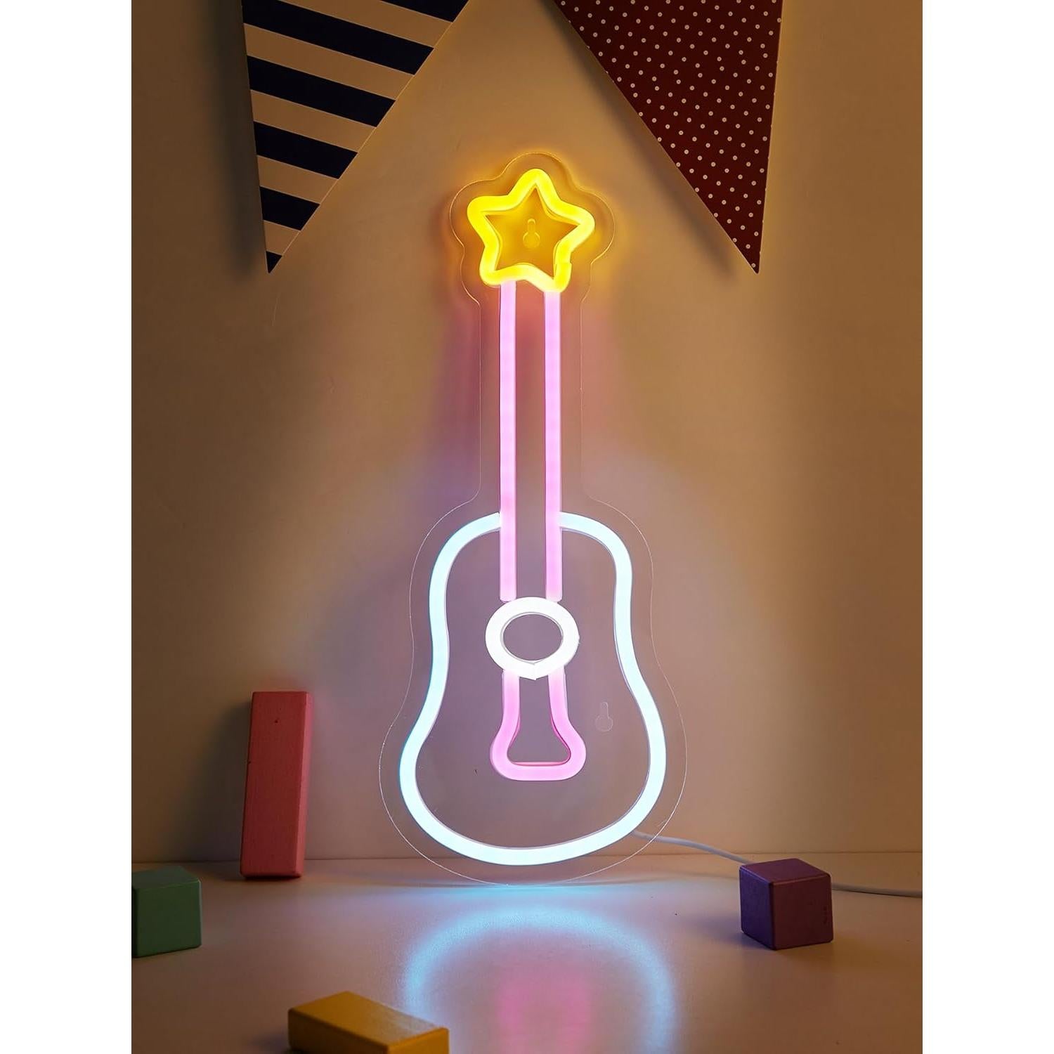Luz de Neón de Guitarra LED Cusgazy - Decoración USB 35.88 cm