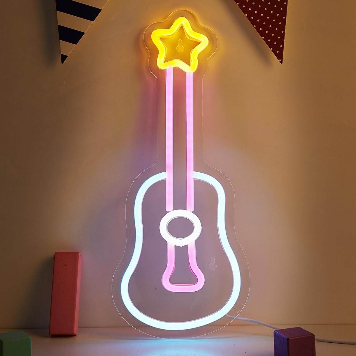 Luz de Neón de Guitarra LED Cusgazy - Decoración USB 35.88 cm