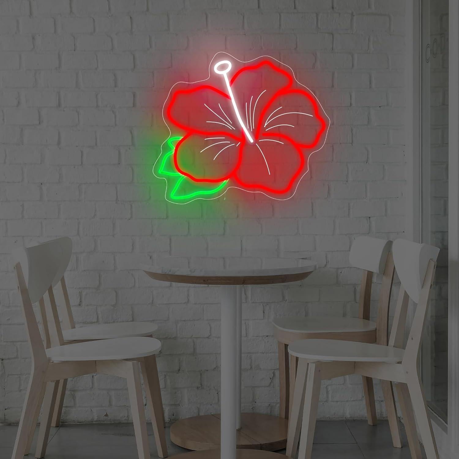 Luz de Neón Hibisco DMDMBSR 38.1x30.5cm Rojo LED