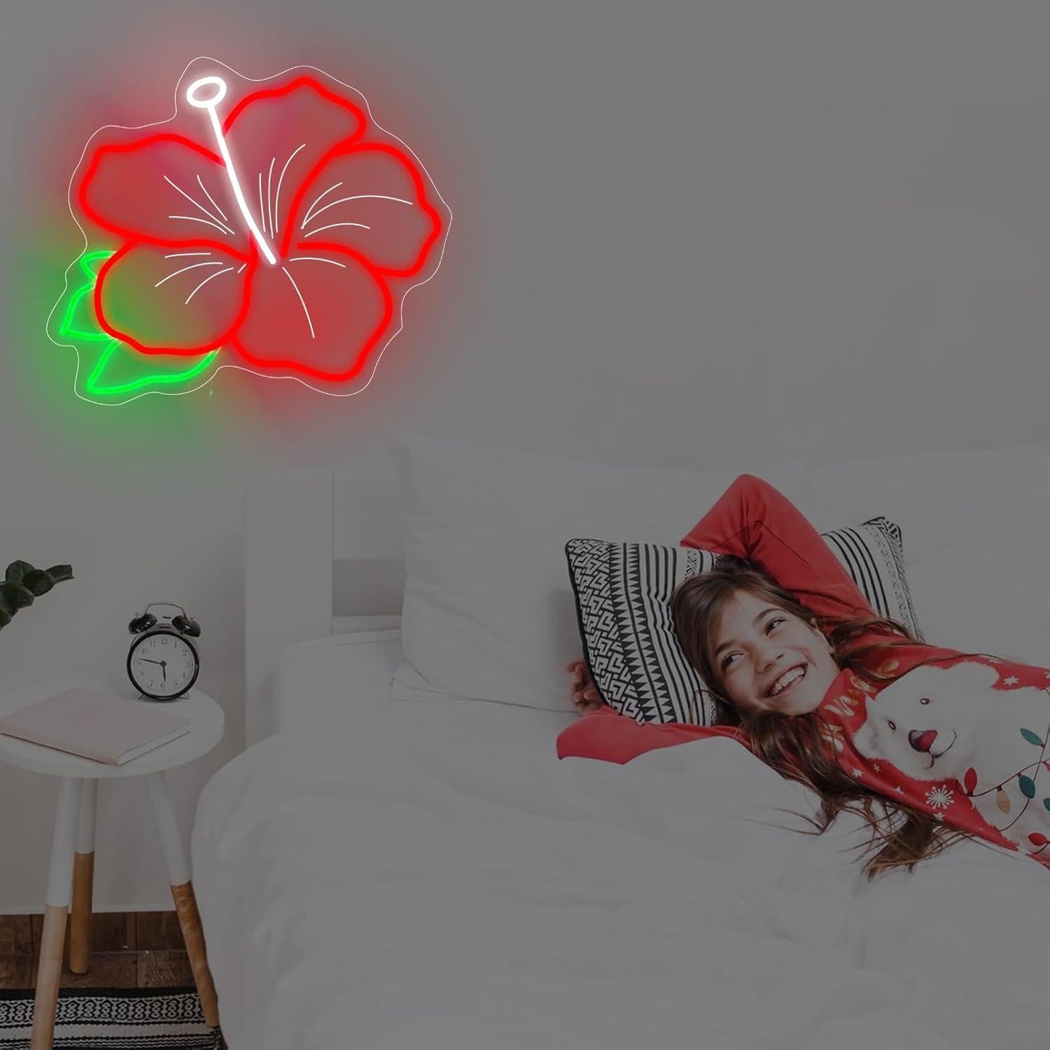 Luz de Neón Hibisco DMDMBSR 38.1x30.5cm Rojo LED