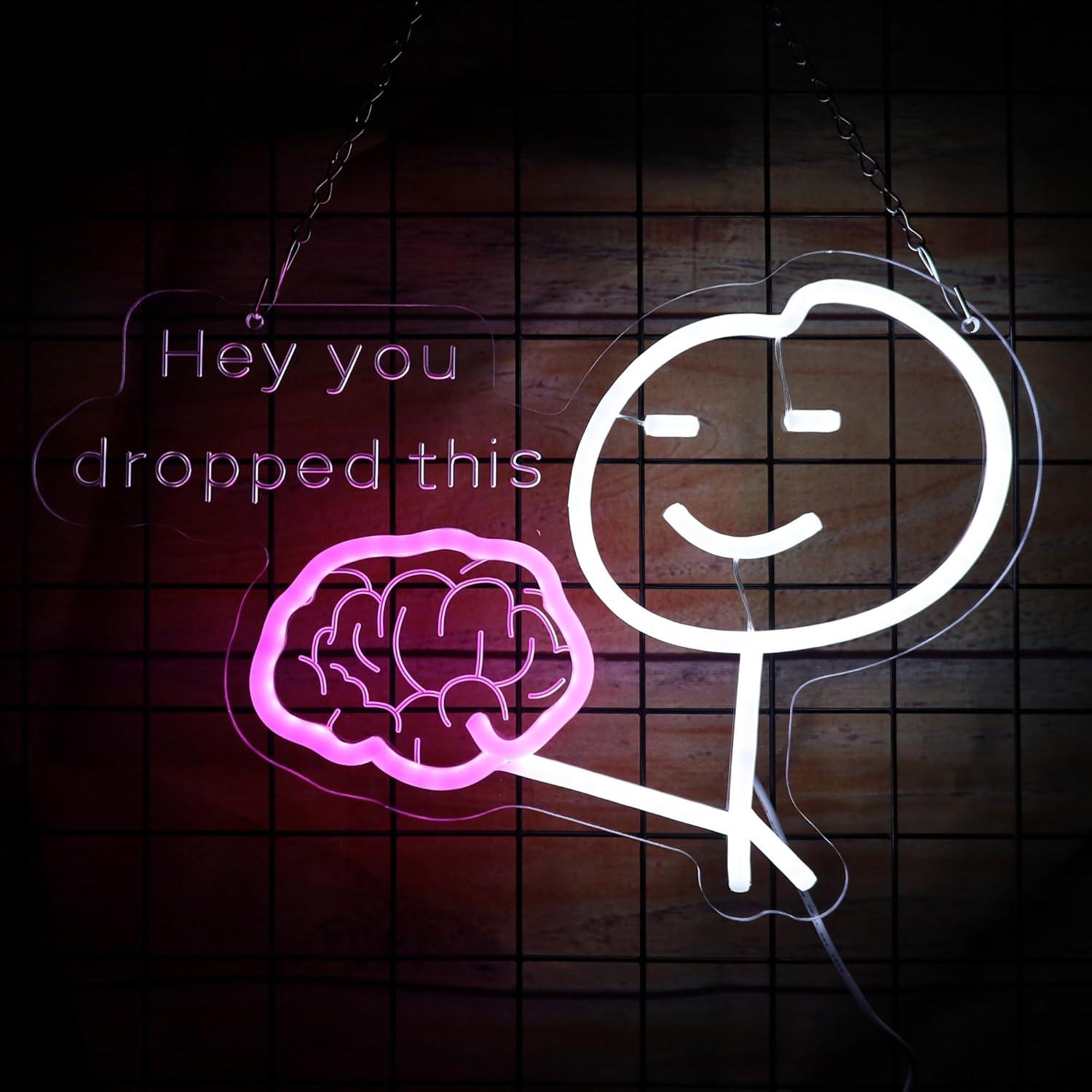 Luz de Neón LED Cerebro Rosa para Decoración de Habitaciones