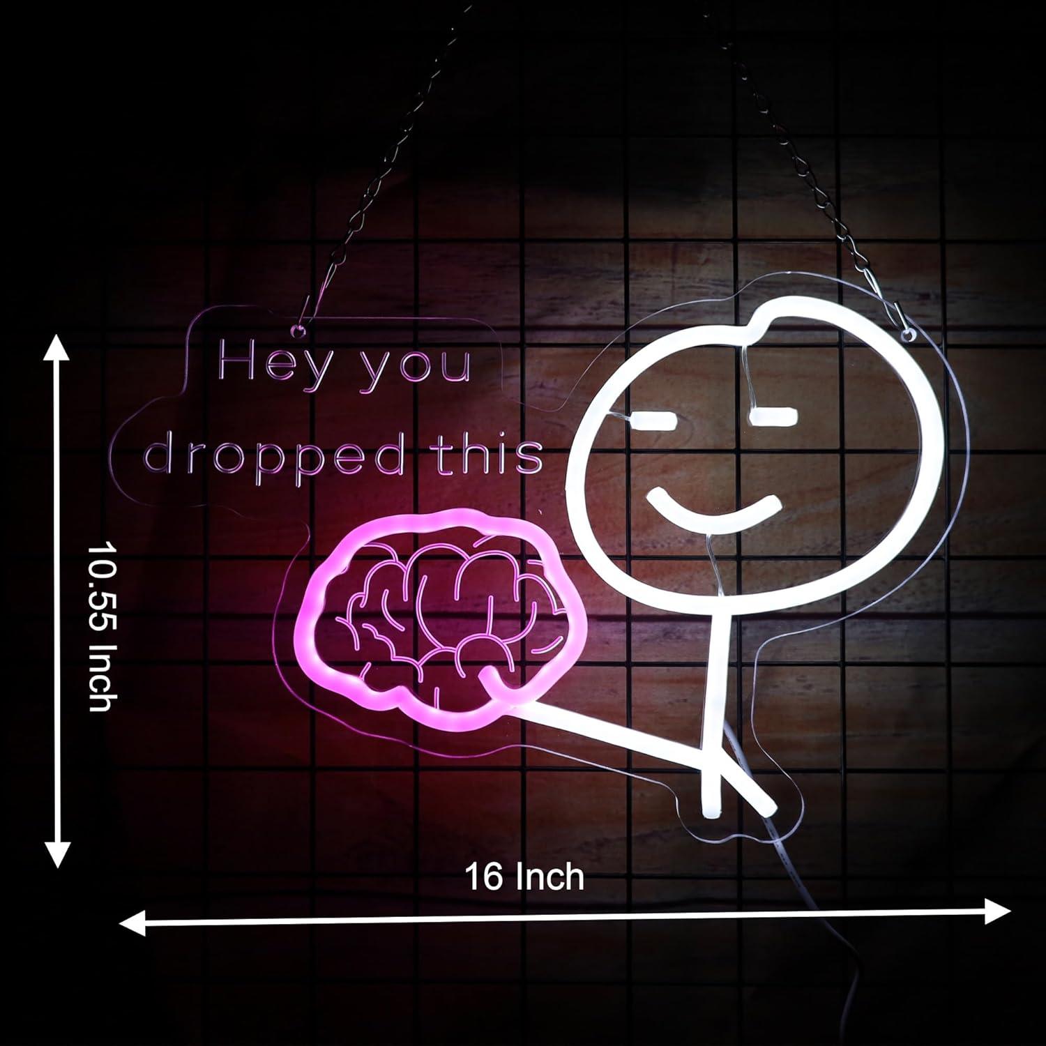 Luz de Neón LED Cerebro Rosa para Decoración de Habitaciones