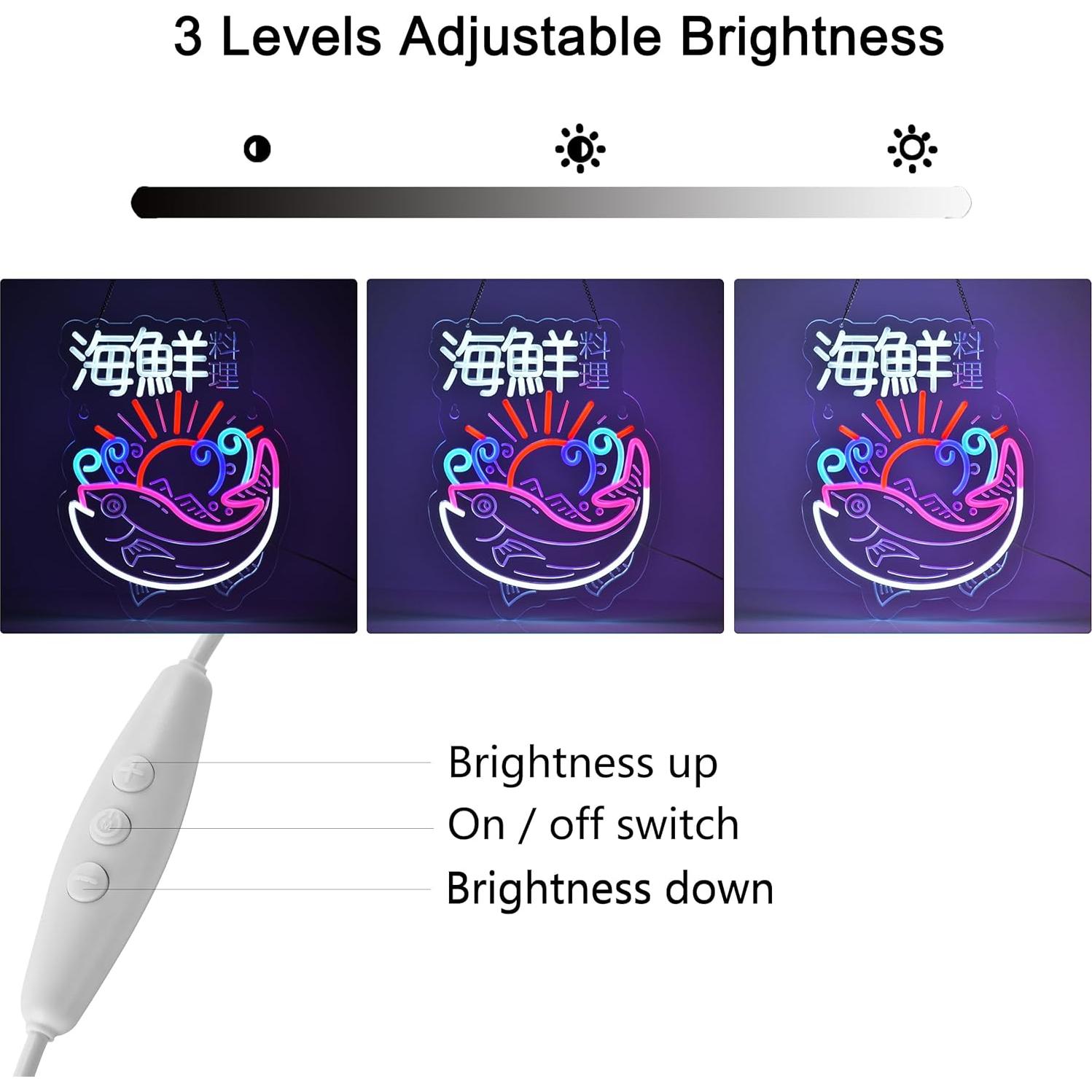 Cartel de Neon Japonés CNBEYOUNG 40.96x29.97 cm USB Regulable