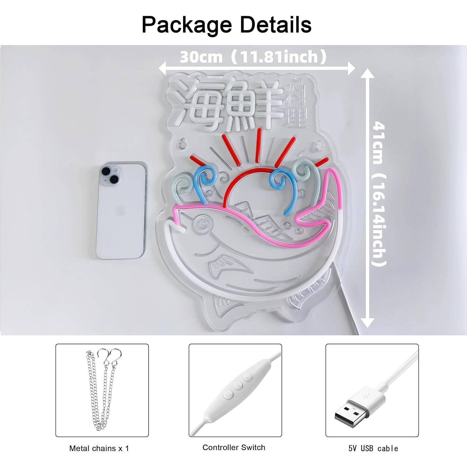 Cartel de Neon Japonés CNBEYOUNG 40.96x29.97 cm USB Regulable