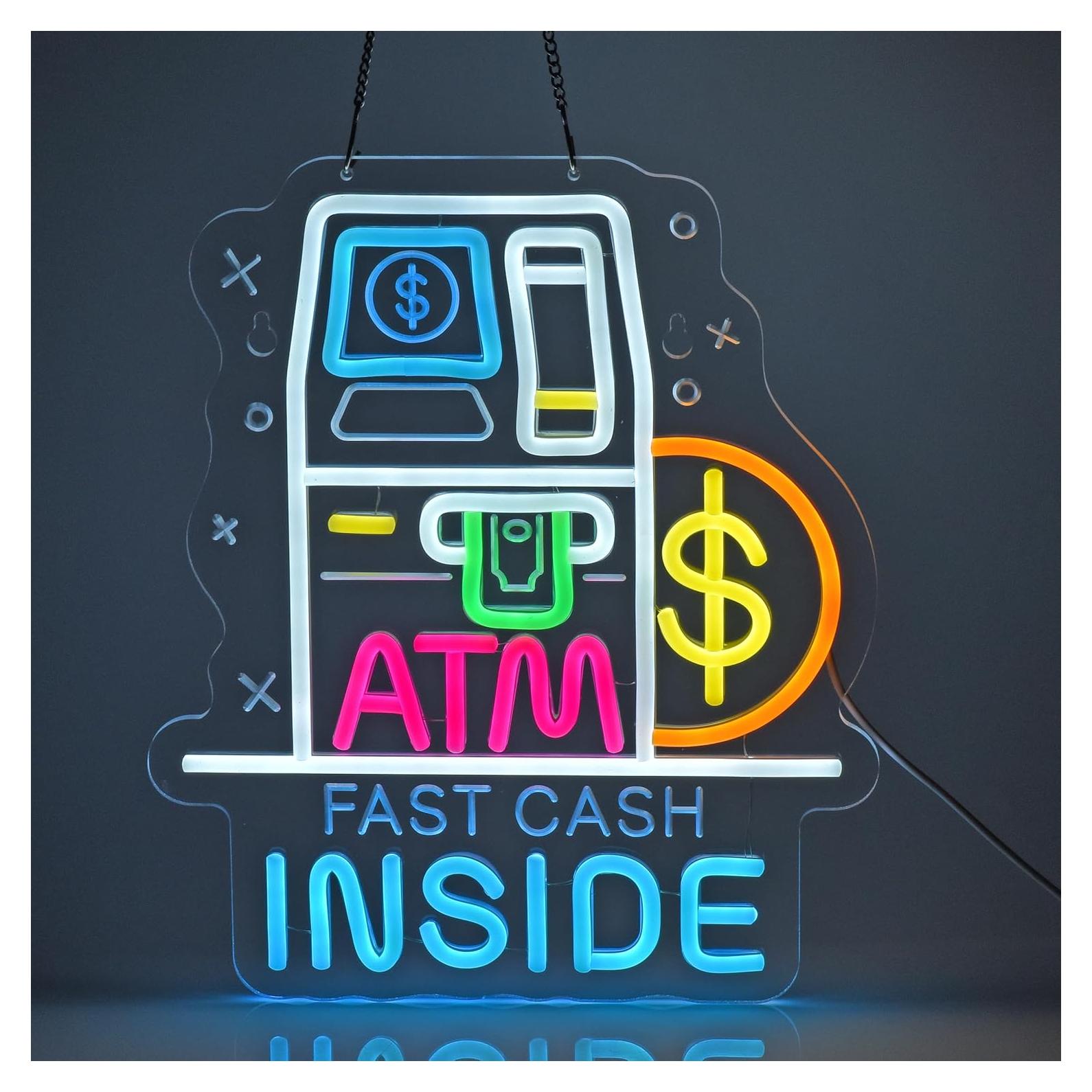 Señal de Neón ATM Inside JULHOVR 36x30 cm Regulable USB