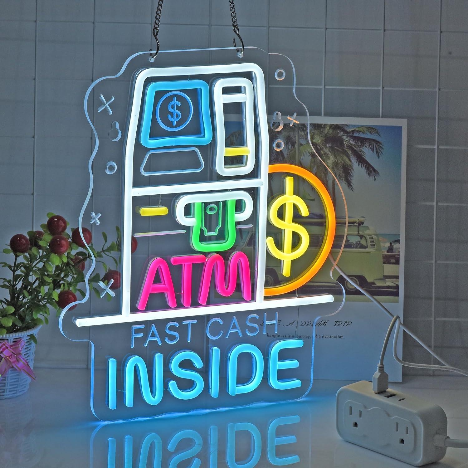 Señal de Neón ATM Inside JULHOVR 36x30 cm Regulable USB