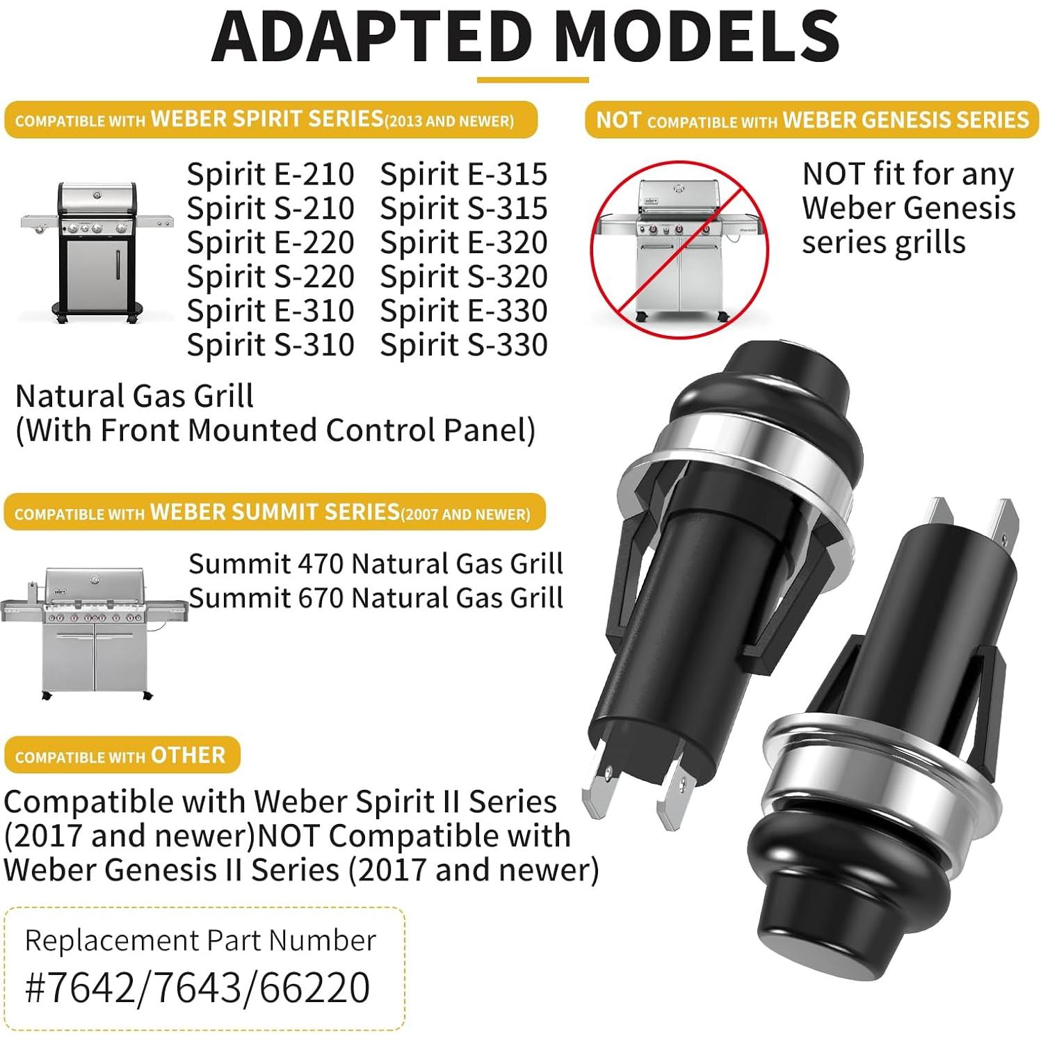 Interruptor de Encendido GS4 para Parrillas Weber #7642 7643