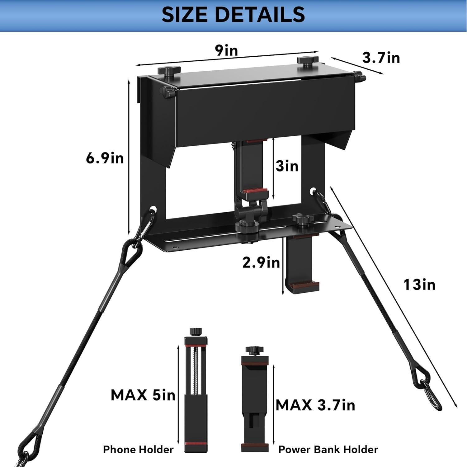 Soporte de Cerca para Teléfono Racokky con Sombra y Banco de Energía