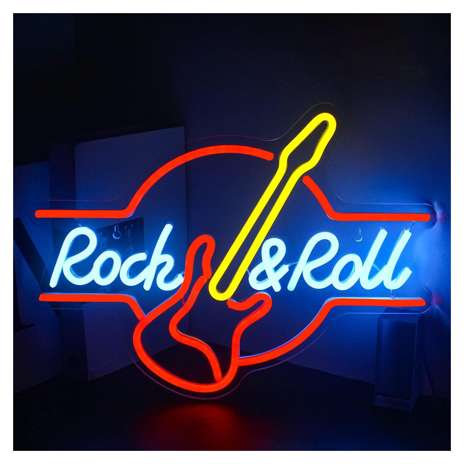 LooKLight Guitarra Neón LED 42x32 cm Decoración Musical