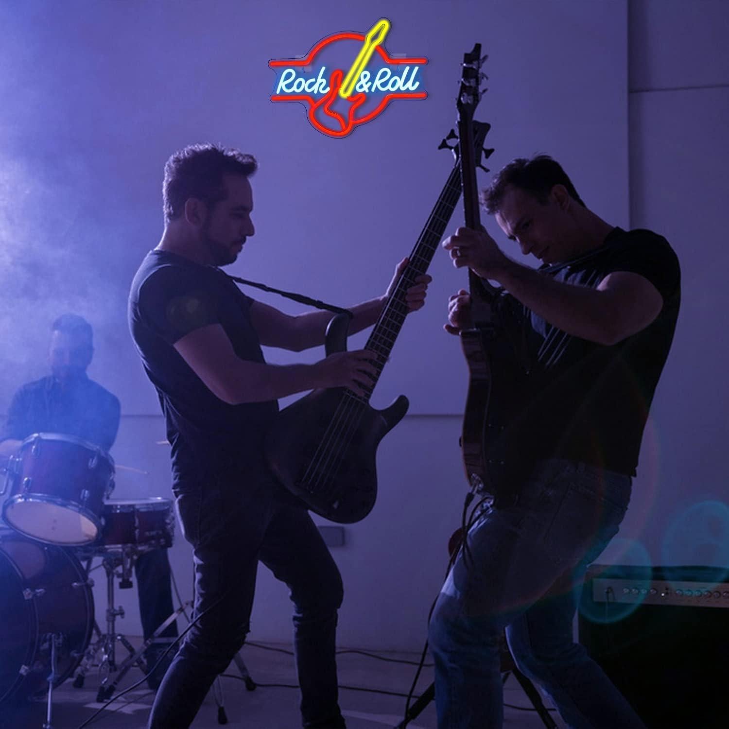 LooKLight Guitarra Neón LED 42x32 cm Decoración Musical