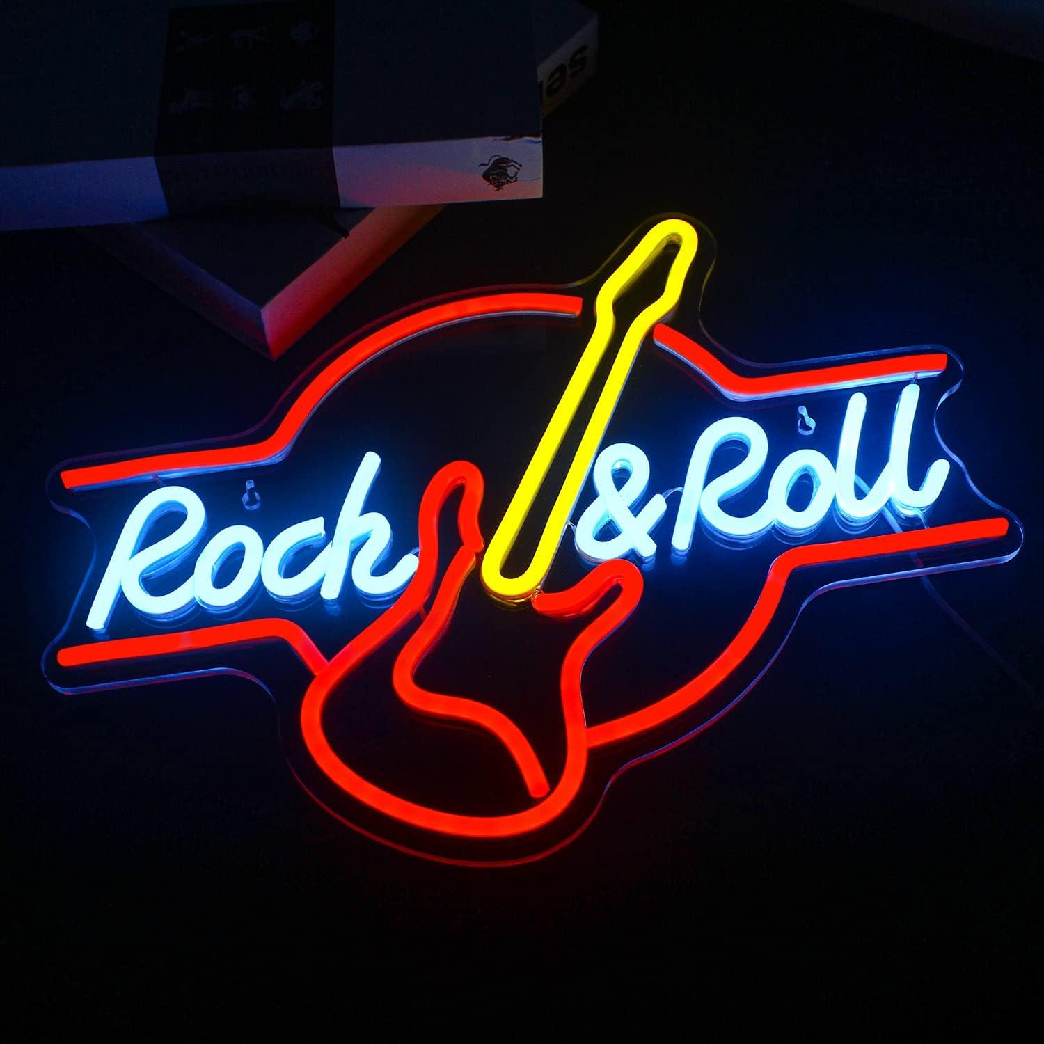 LooKLight Guitarra Neón LED 42x32 cm Decoración Musical