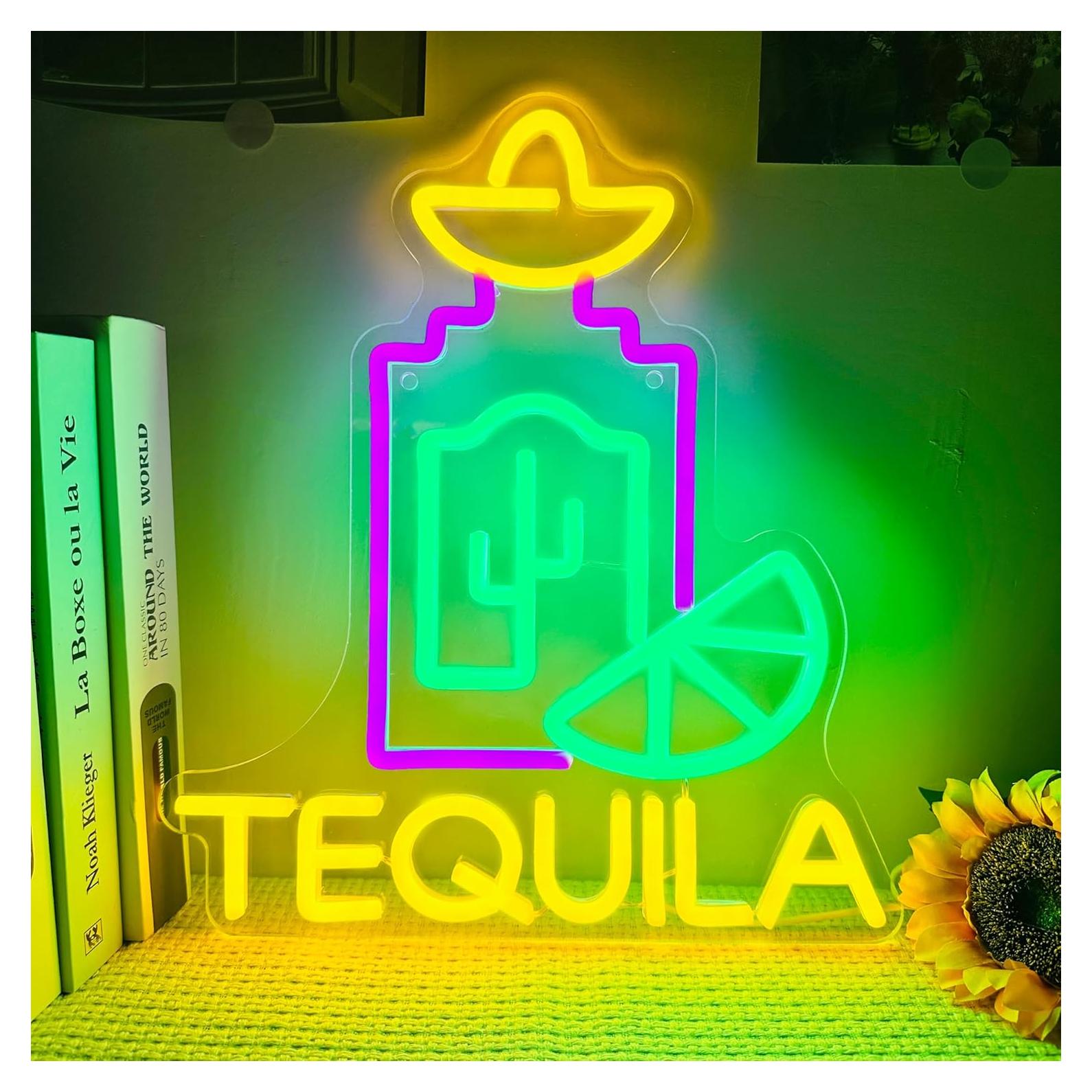 Letrero de Neón LED Tequila Artlast 35x30.7 cm para Bar