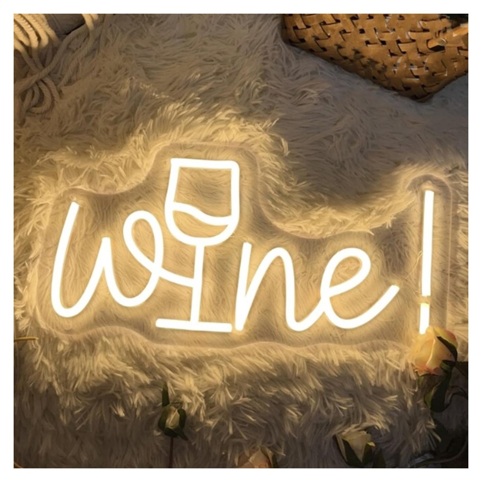 Letrero de Neón LED Copa de Vino HFHungkeong 40x20cm USB