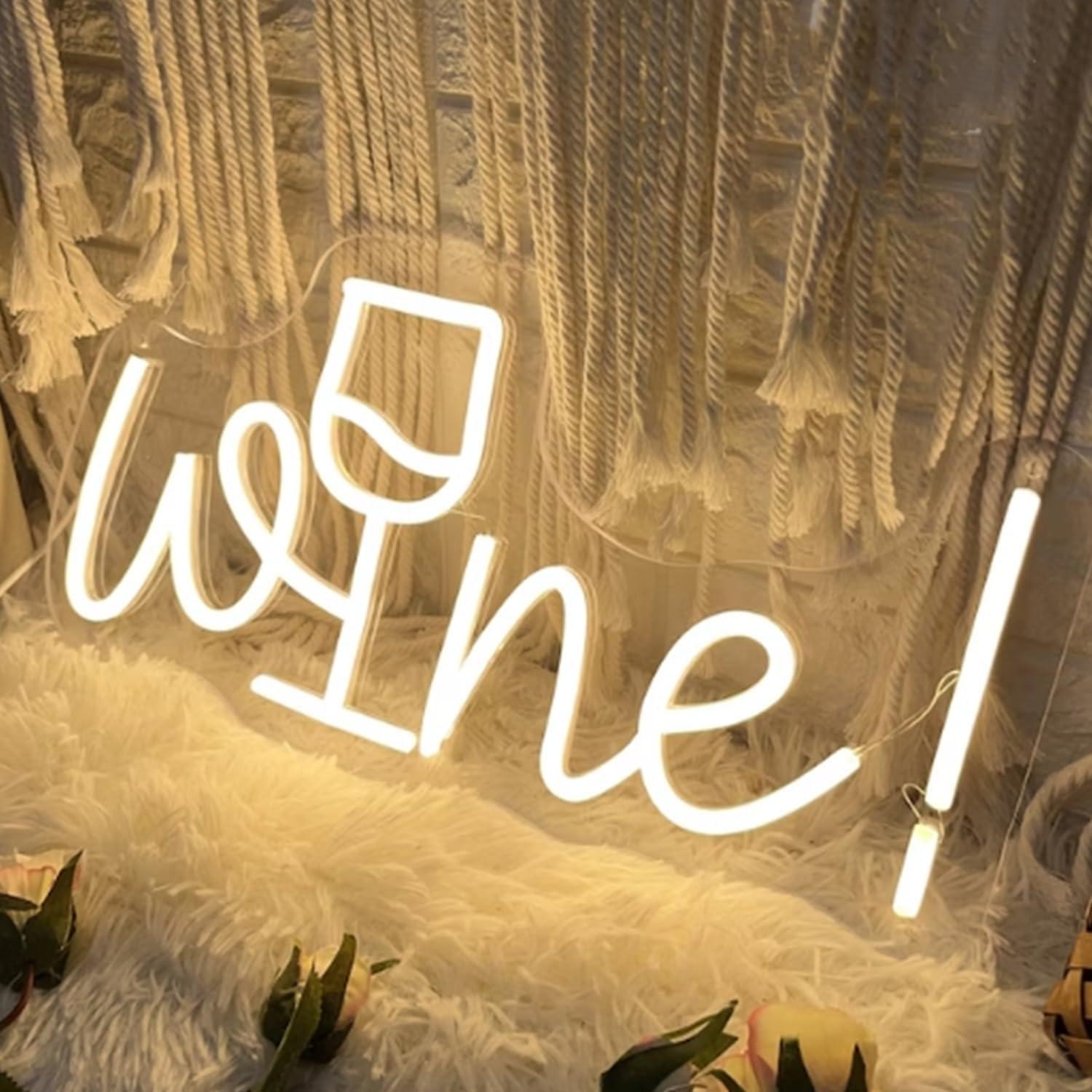 Letrero de Neón LED Copa de Vino HFHungkeong 40x20cm USB