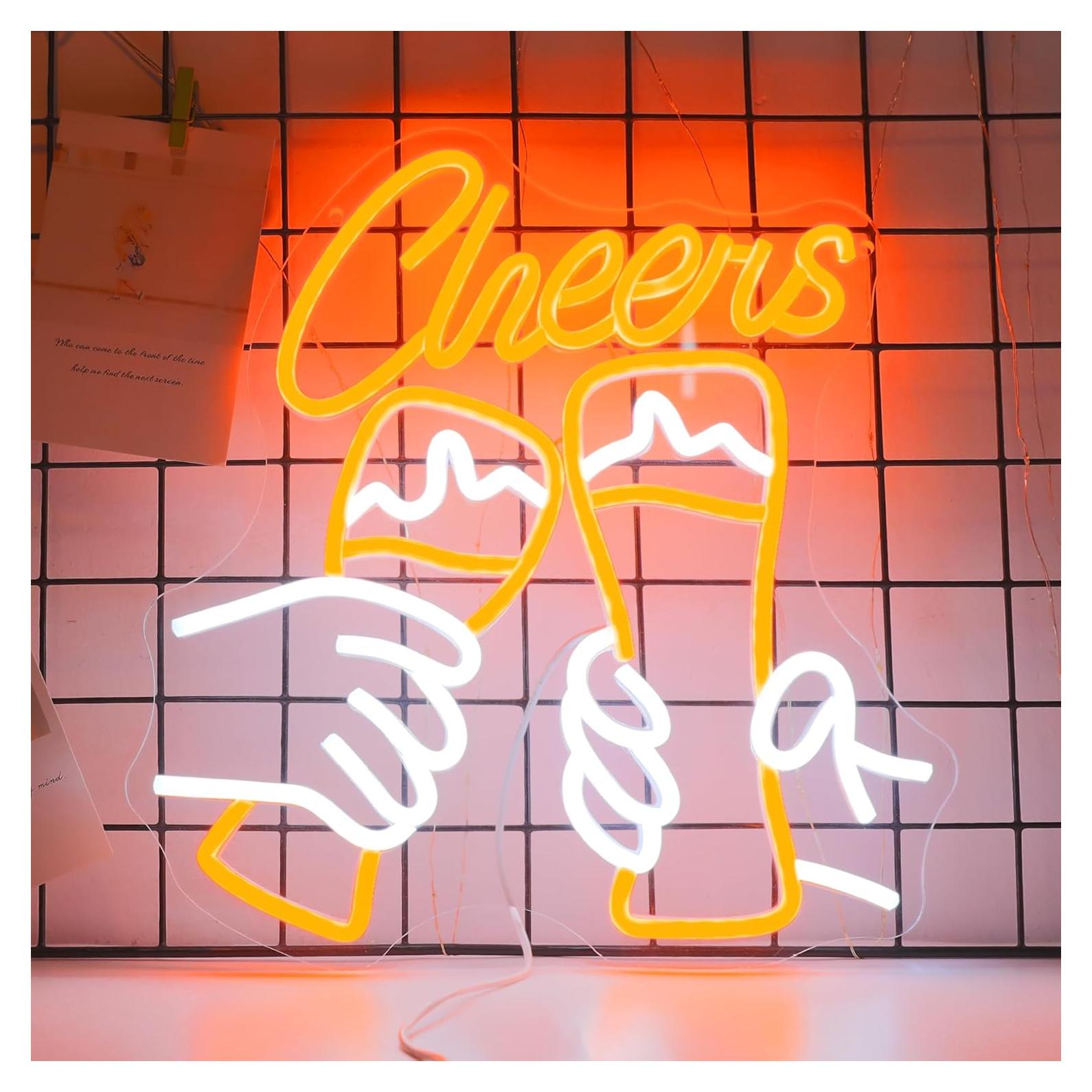 Luz de Neón WIOSOUL Cheers LED 35x33cm para Bar y Fiesta