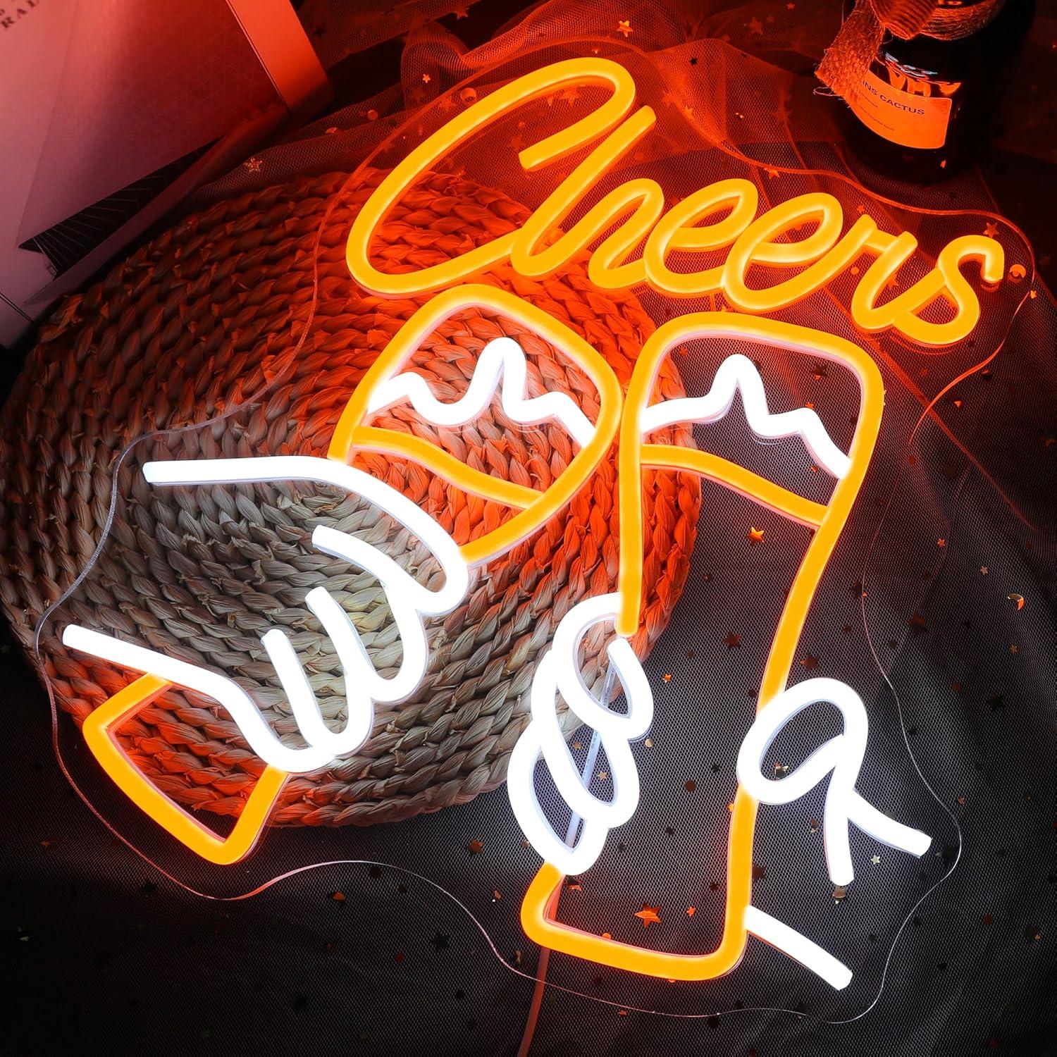 Luz de Neón WIOSOUL Cheers LED 35x33cm para Bar y Fiesta