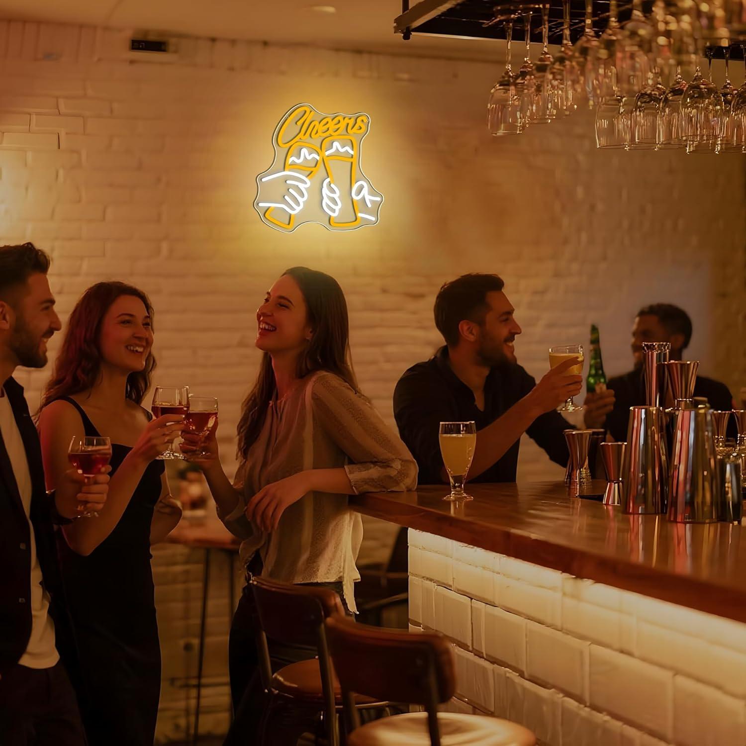 Luz de Neón WIOSOUL Cheers LED 35x33cm para Bar y Fiesta