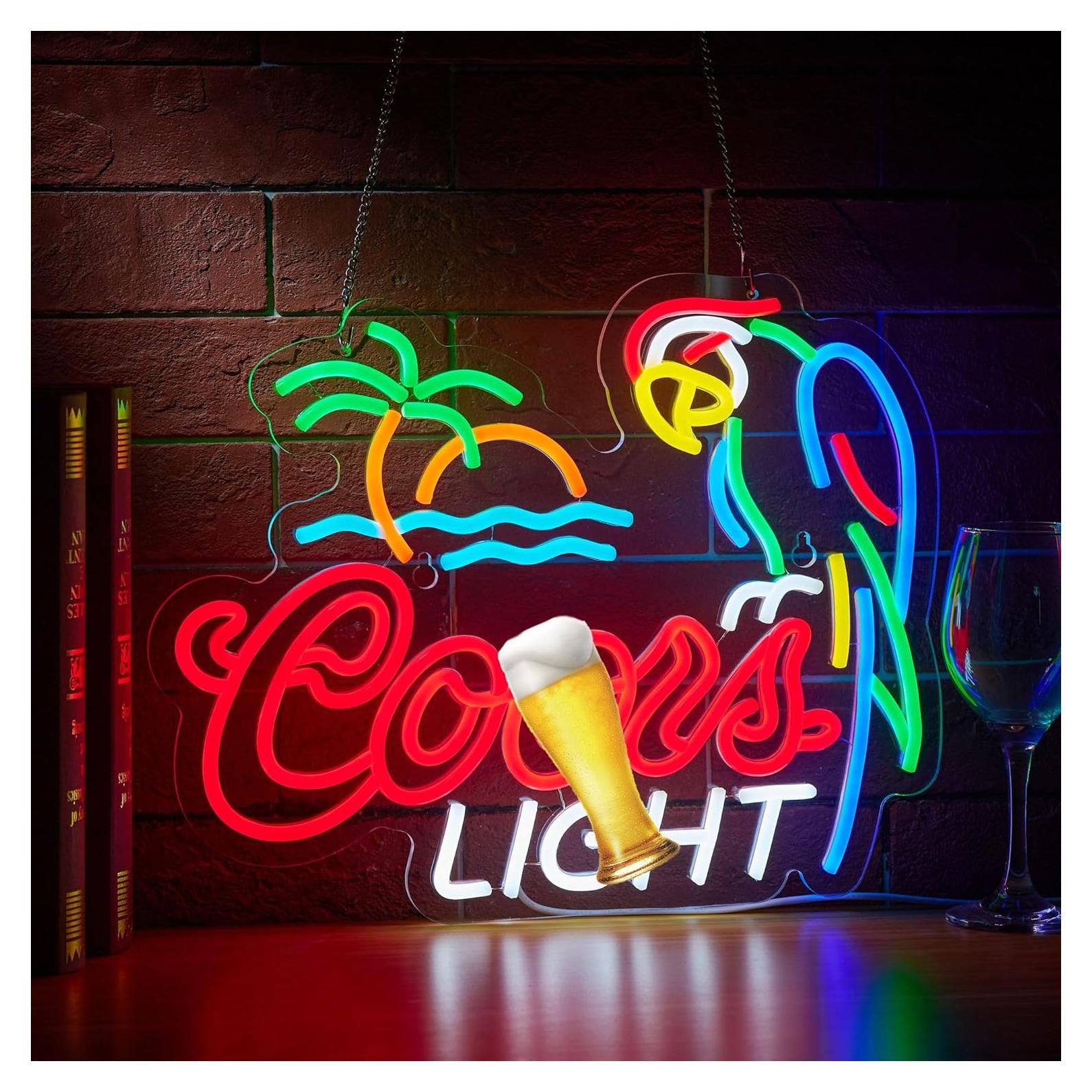 Luz de Neón de Cerveza GuarzFun Loro Azul 42x32cm USB