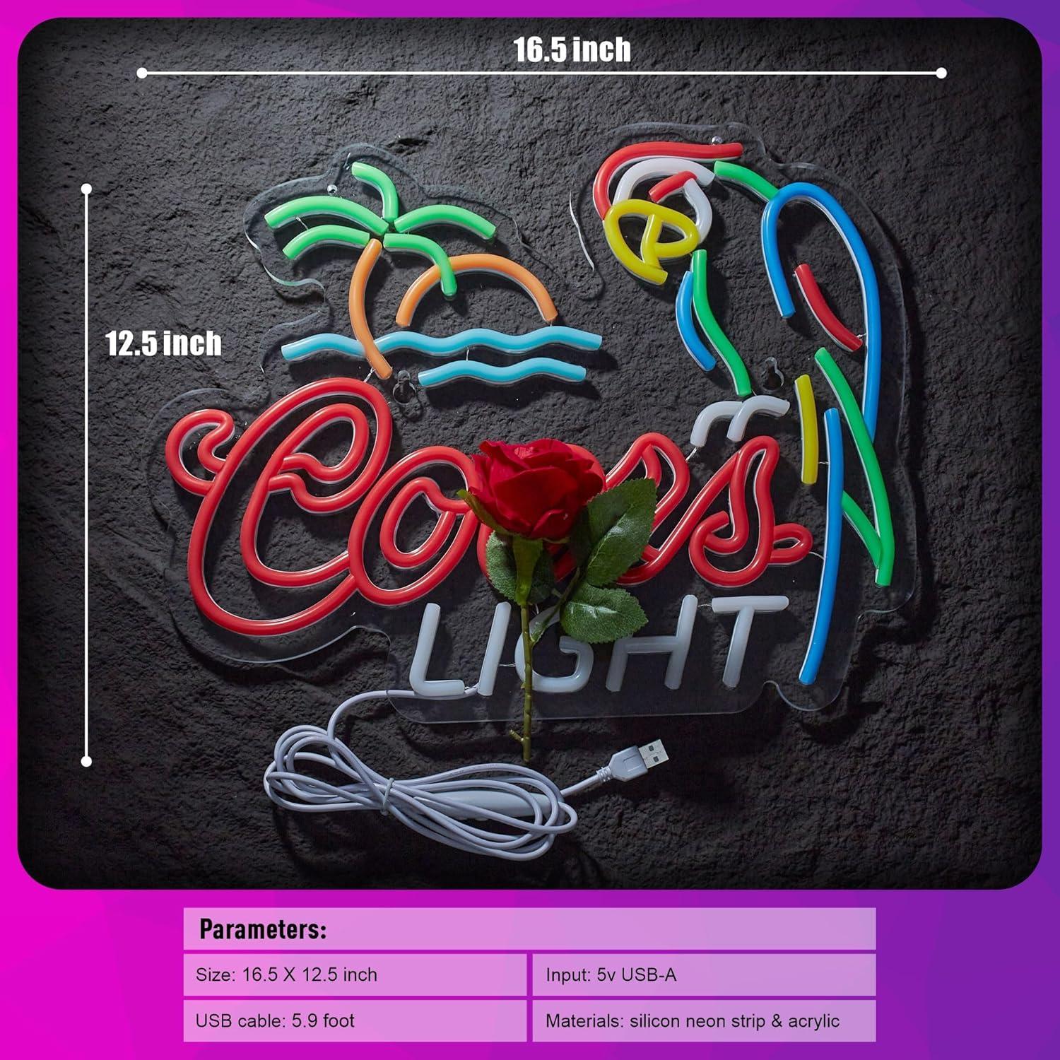 Luz de Neón de Cerveza GuarzFun Loro Azul 42x32cm USB