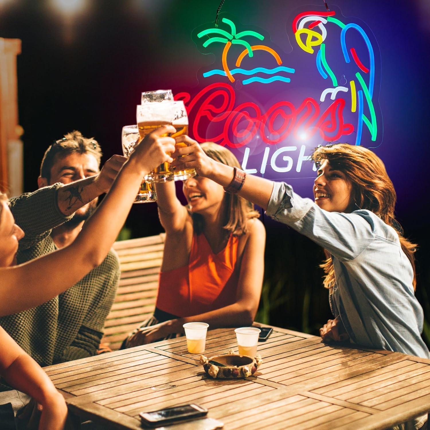 Luz de Neón de Cerveza GuarzFun Loro Azul 42x32cm USB