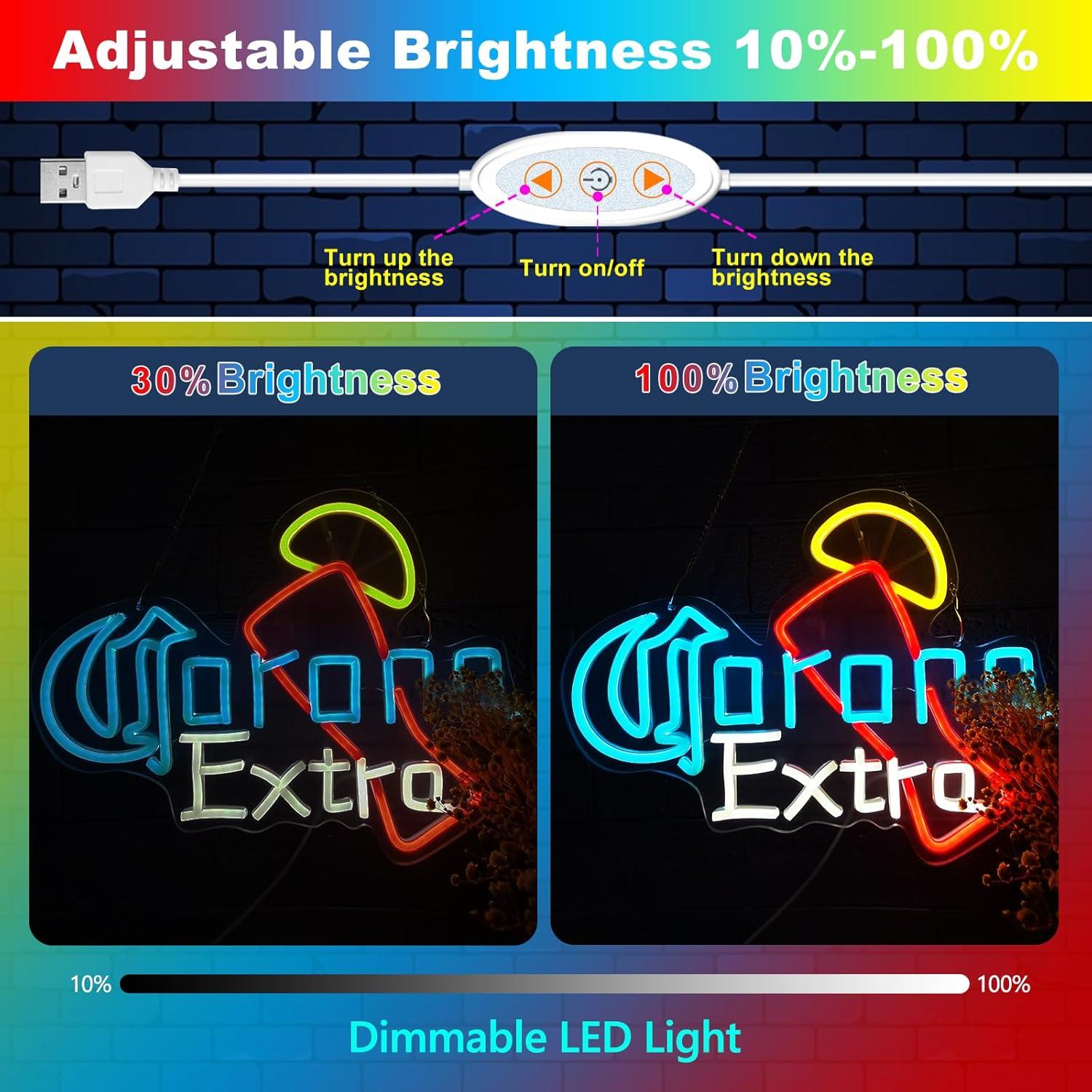 Cartel de Neón de Cerveza EZMYMA LED Regulable 42x31cm