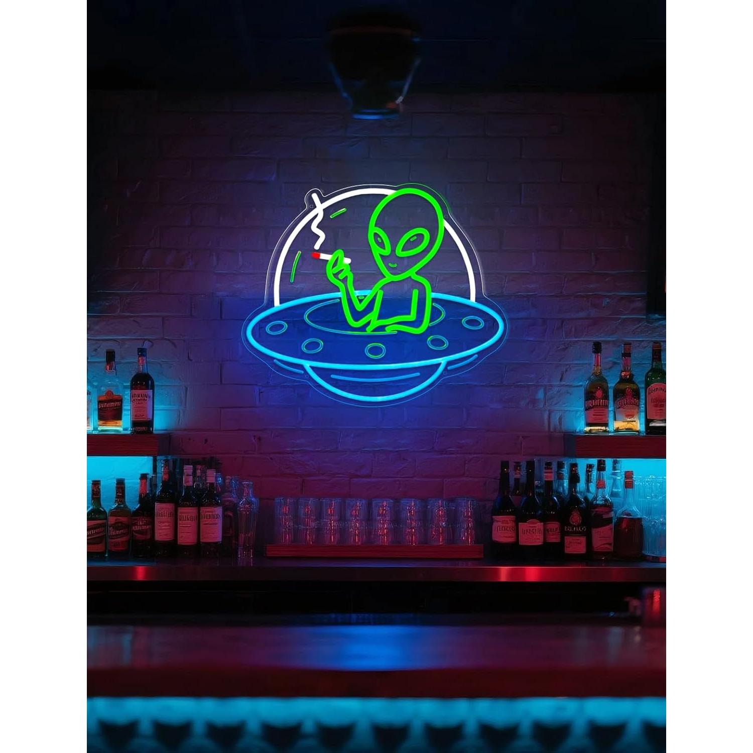 Cartel de Neón Alienígena ADKALIV LED Dimmable 35x30.5cm