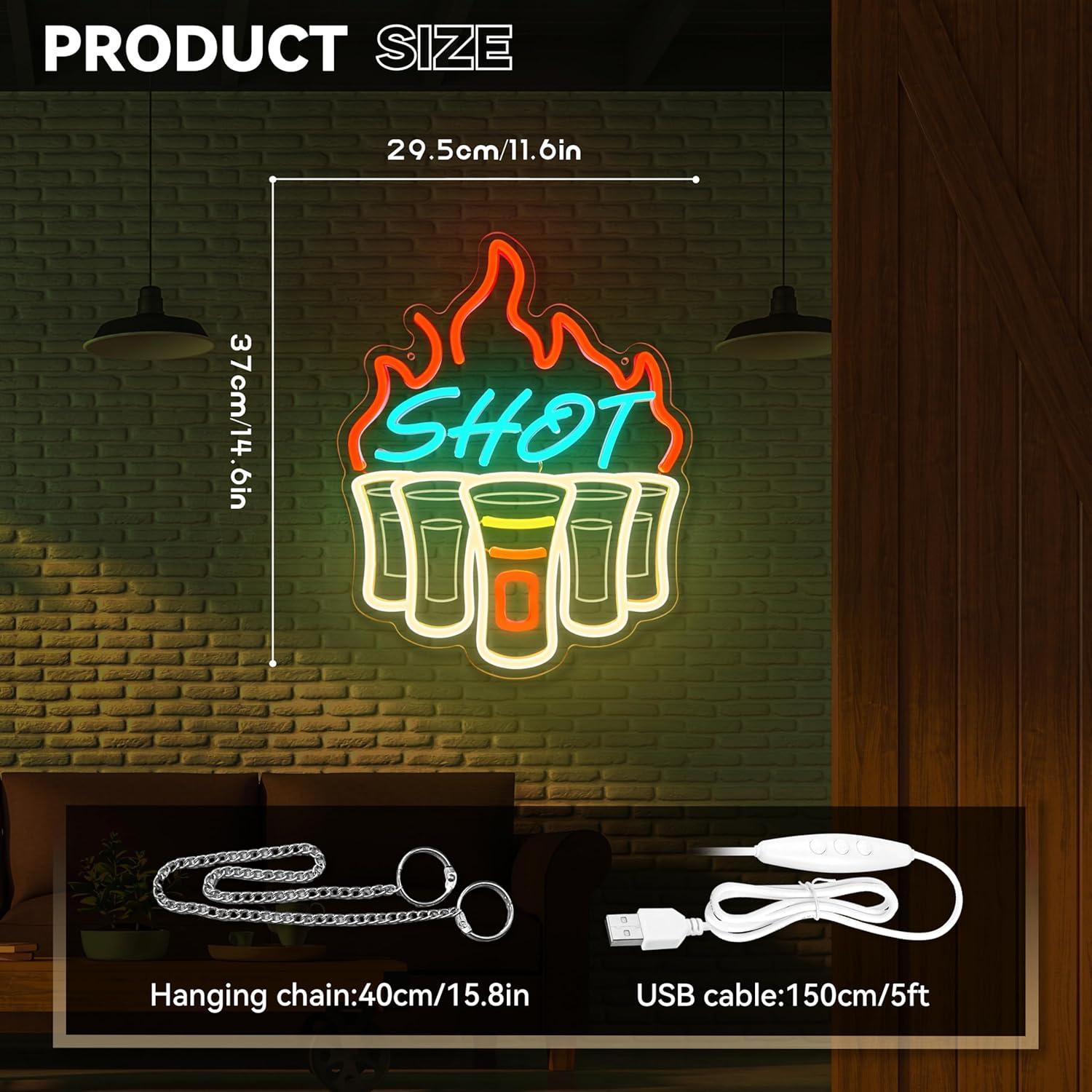 Letrero de Neón Shot HY LED Regulable 37.1x29.5cm