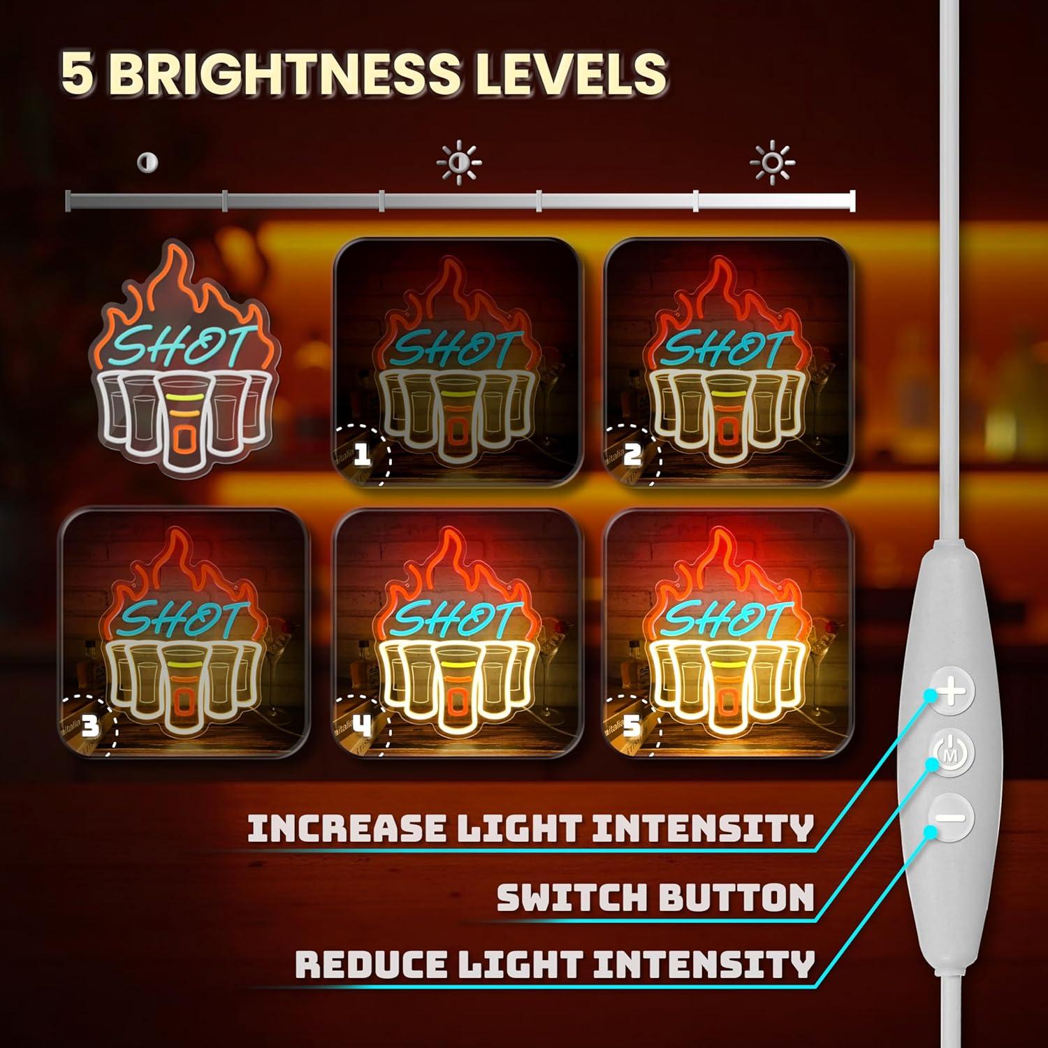 Letrero de Neón Shot HY LED Regulable 37.1x29.5cm