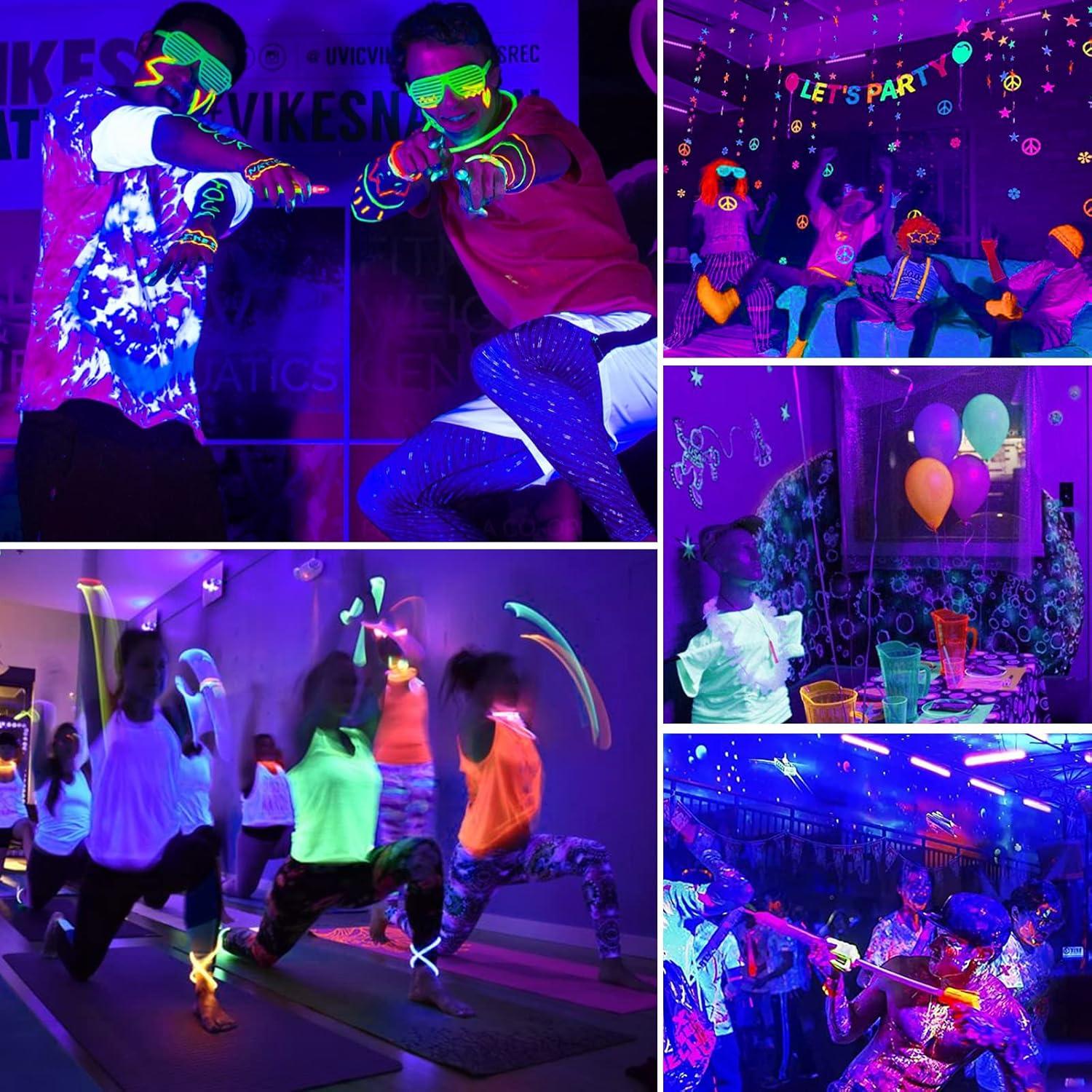 Barra de luz negra LED Lamvip 38W - Paquete de 2, 34.5x7.3x3.4cm