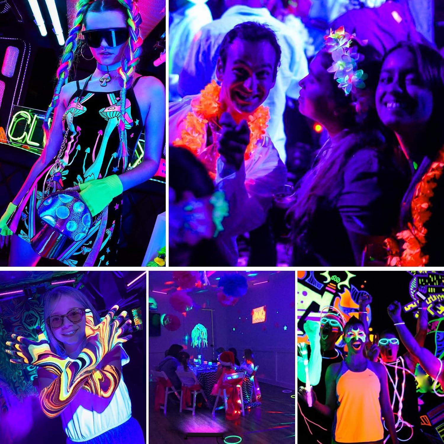 Barra de luz negra LED Lamvip 38W - Paquete de 2, 34.5x7.3x3.4cm