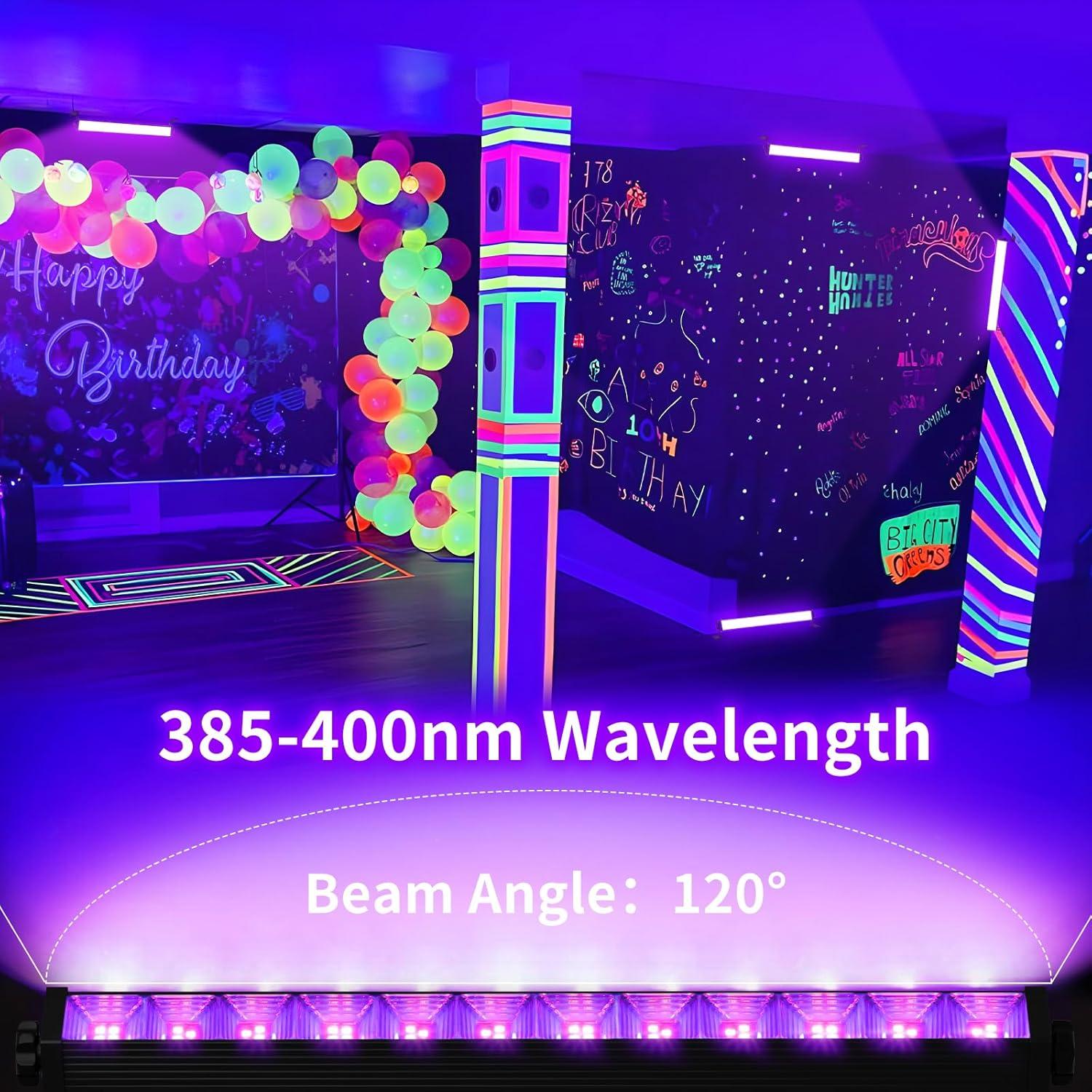 Paquete de 4 Luces Negras LED ISUERFY 45W para Fiestas