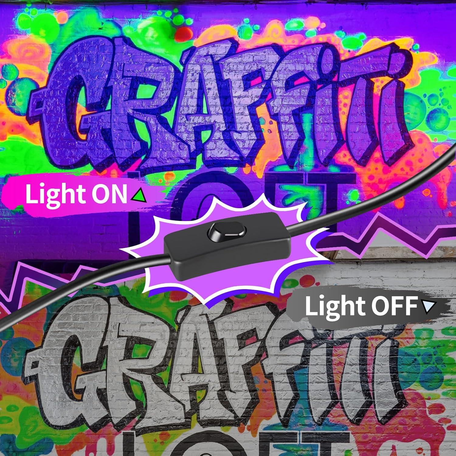 Paquete de 4 Luces Negras LED ISUERFY 45W para Fiestas