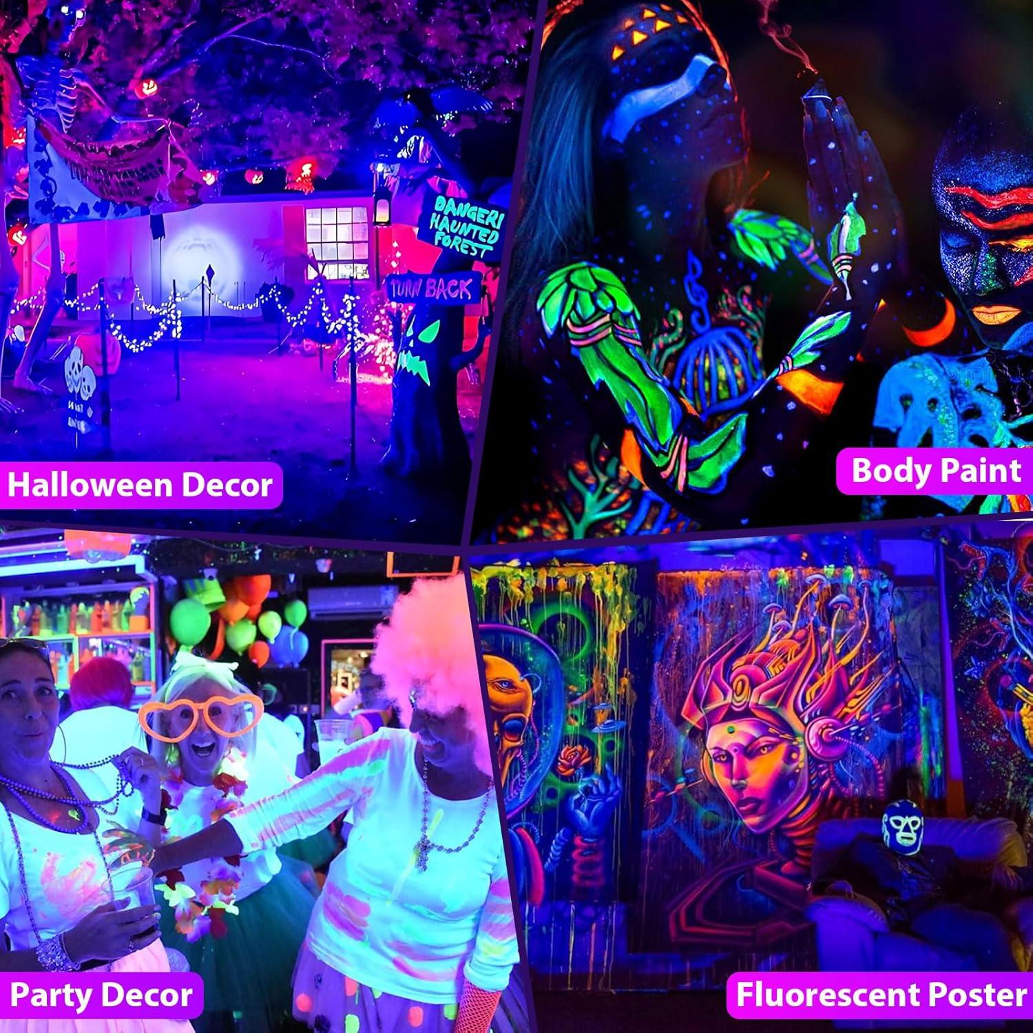 Paquete de 4 Luces Negras LED ISUERFY 45W para Fiestas