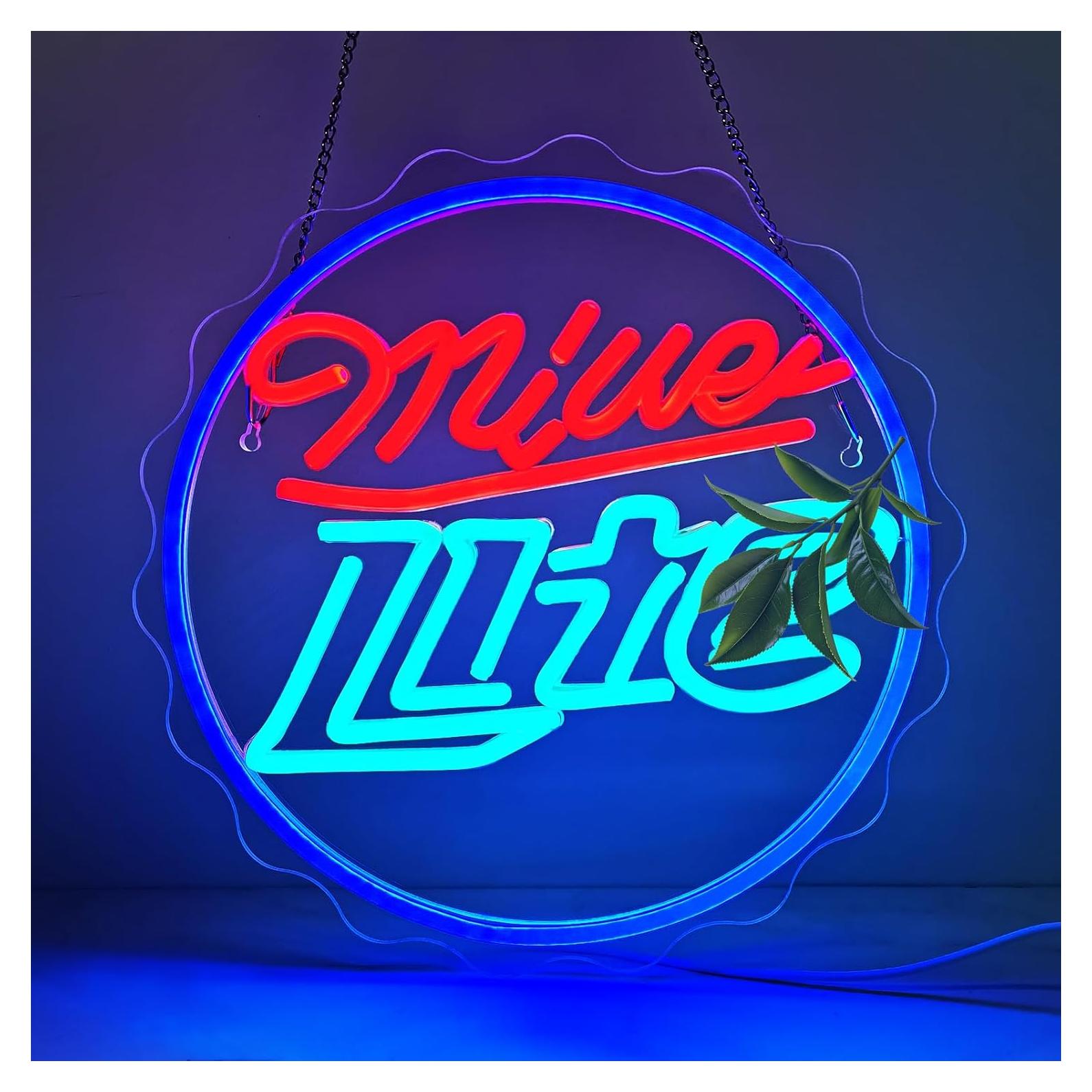 Cartel de Neón de Cerveza EZMYMA LED Ajustable 32.4x32.3cm