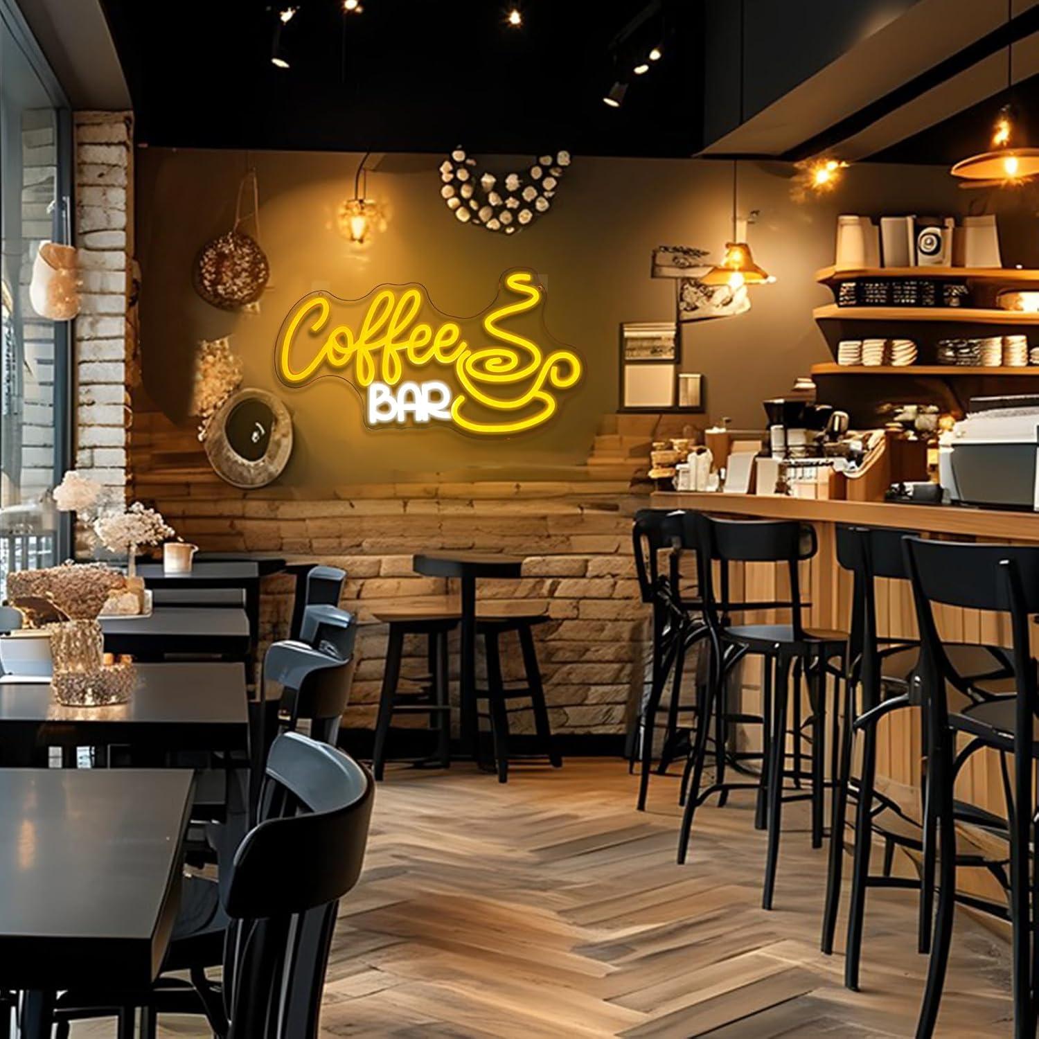 Letrero de Neón LED Bar de Café Regulable 41.9x23.1cm