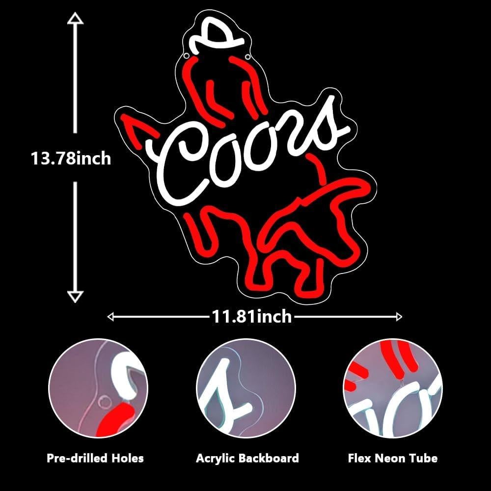 Letrero de Neón LED Coors 35.1x30 cm para Bar y Decoración
