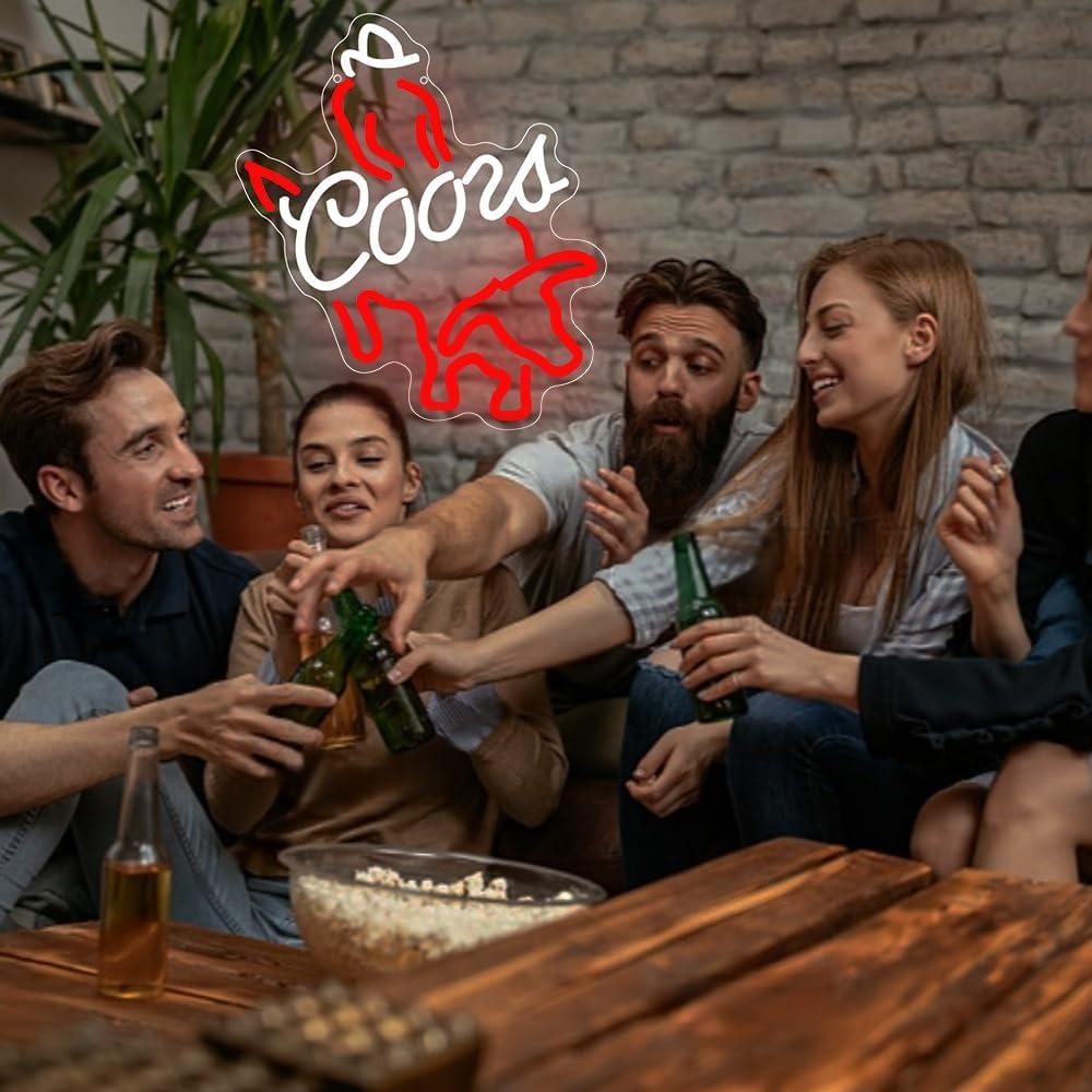 Letrero de Neón LED Coors 35.1x30 cm para Bar y Decoración