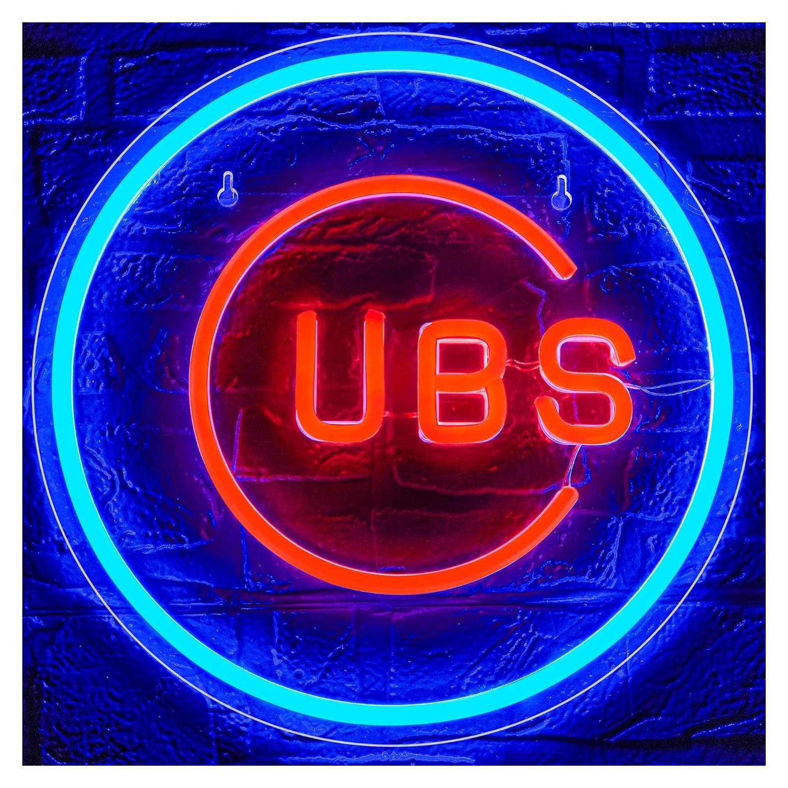 Luz de Neón LED Brineon de Béisbol 30.48x30.48 cm Azul Rojo