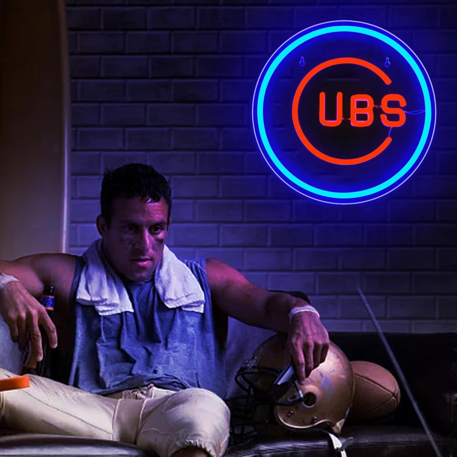 Luz de Neón LED Brineon de Béisbol 30.48x30.48 cm Azul Rojo