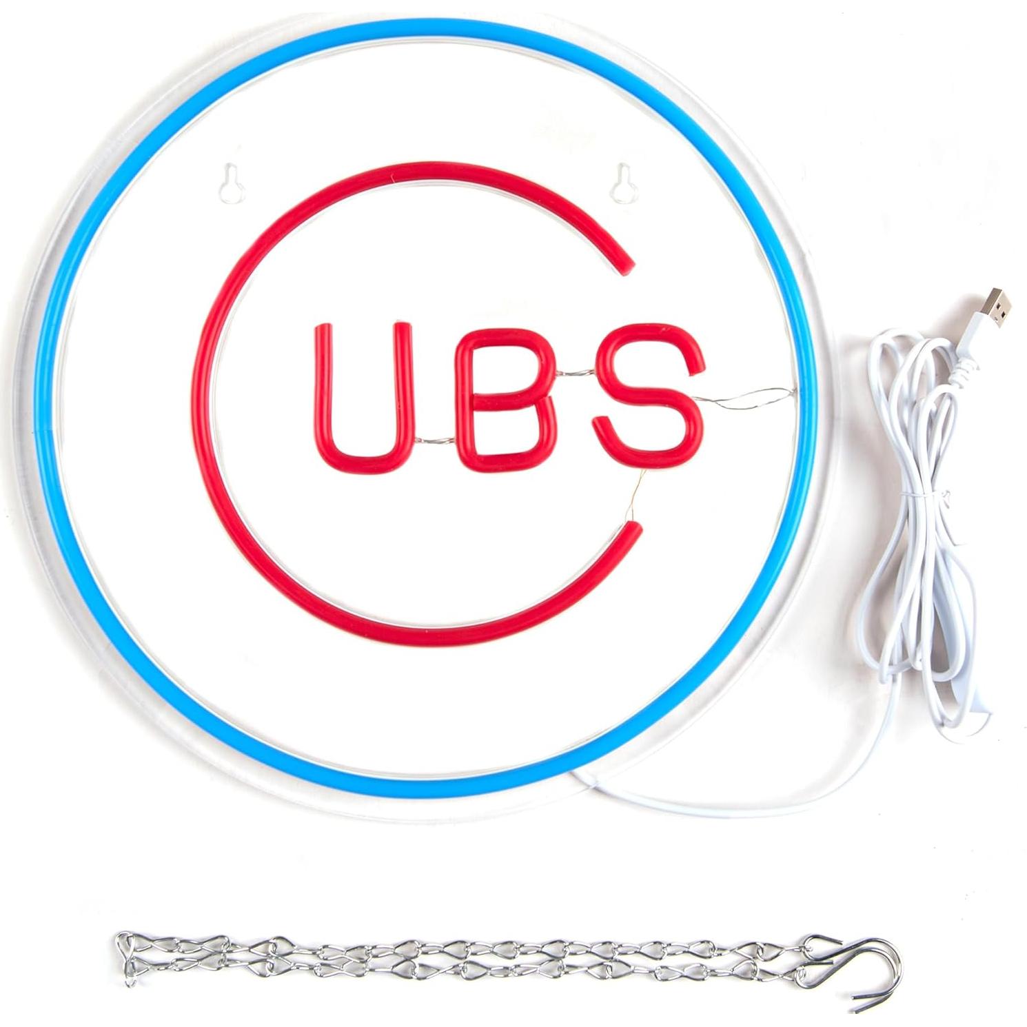 Luz de Neón LED Brineon de Béisbol 30.48x30.48 cm Azul Rojo