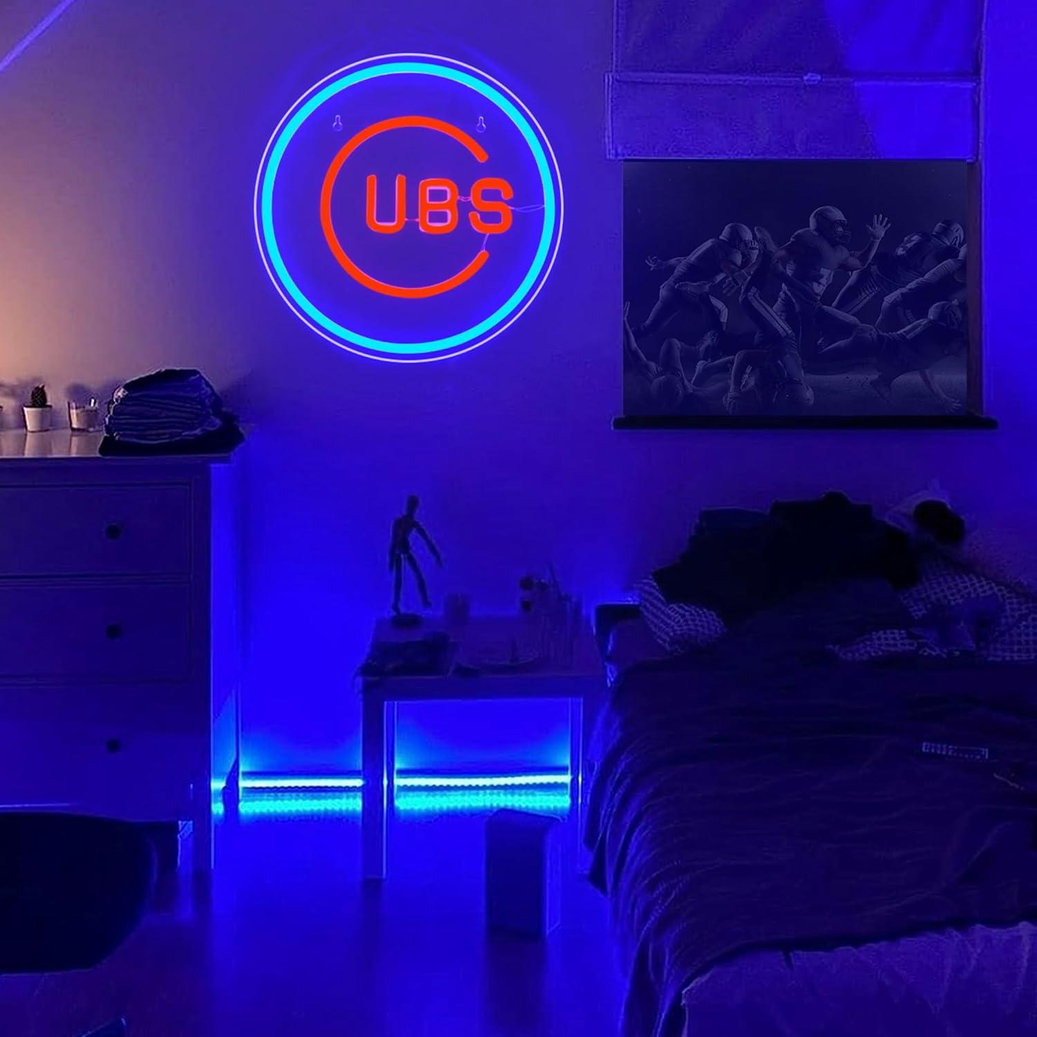 Luz de Neón LED Brineon de Béisbol 30.48x30.48 cm Azul Rojo