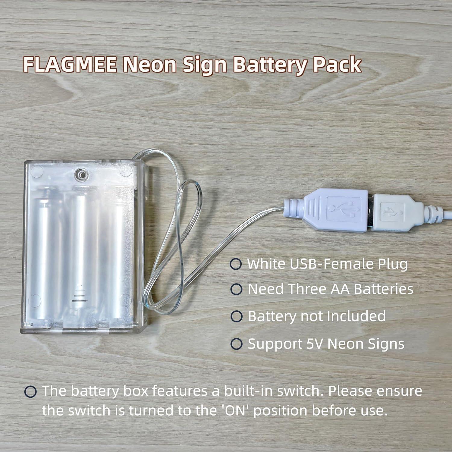 Caja de Batería FLAGMEE para Luces de Neón 5V - AA