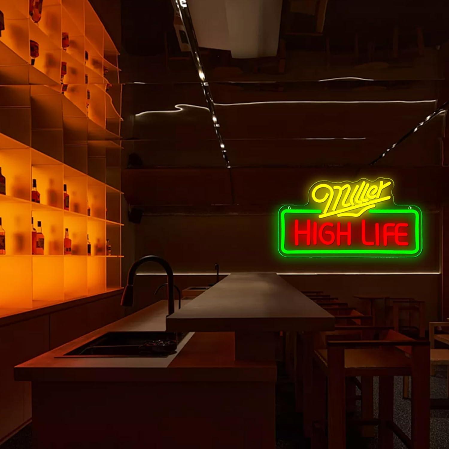 Letrero de Neón Beer High Life Regulable 39.9x21.8 cm