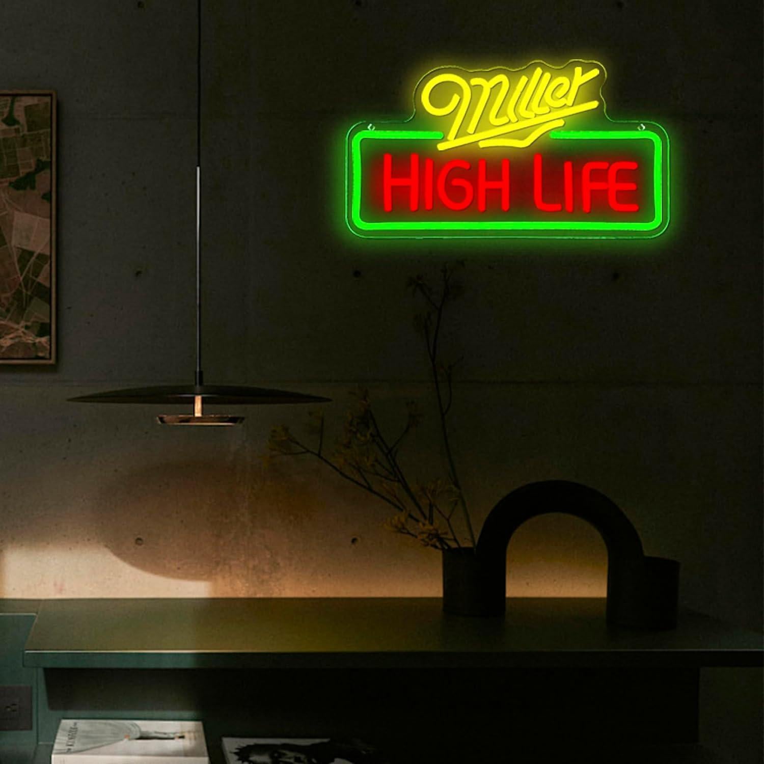 Letrero de Neón Beer High Life Regulable 39.9x21.8 cm